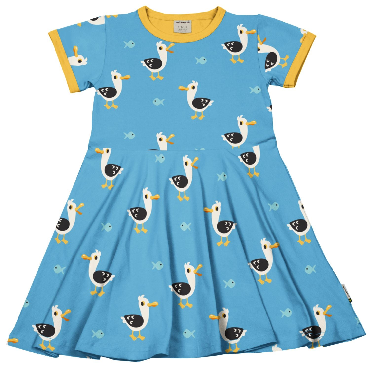 Maxomorra Seagull Circle Dress Ss25 Clothing 3-4YRS / Blue,5-6YRS / Blue,7-8YRS / Blue