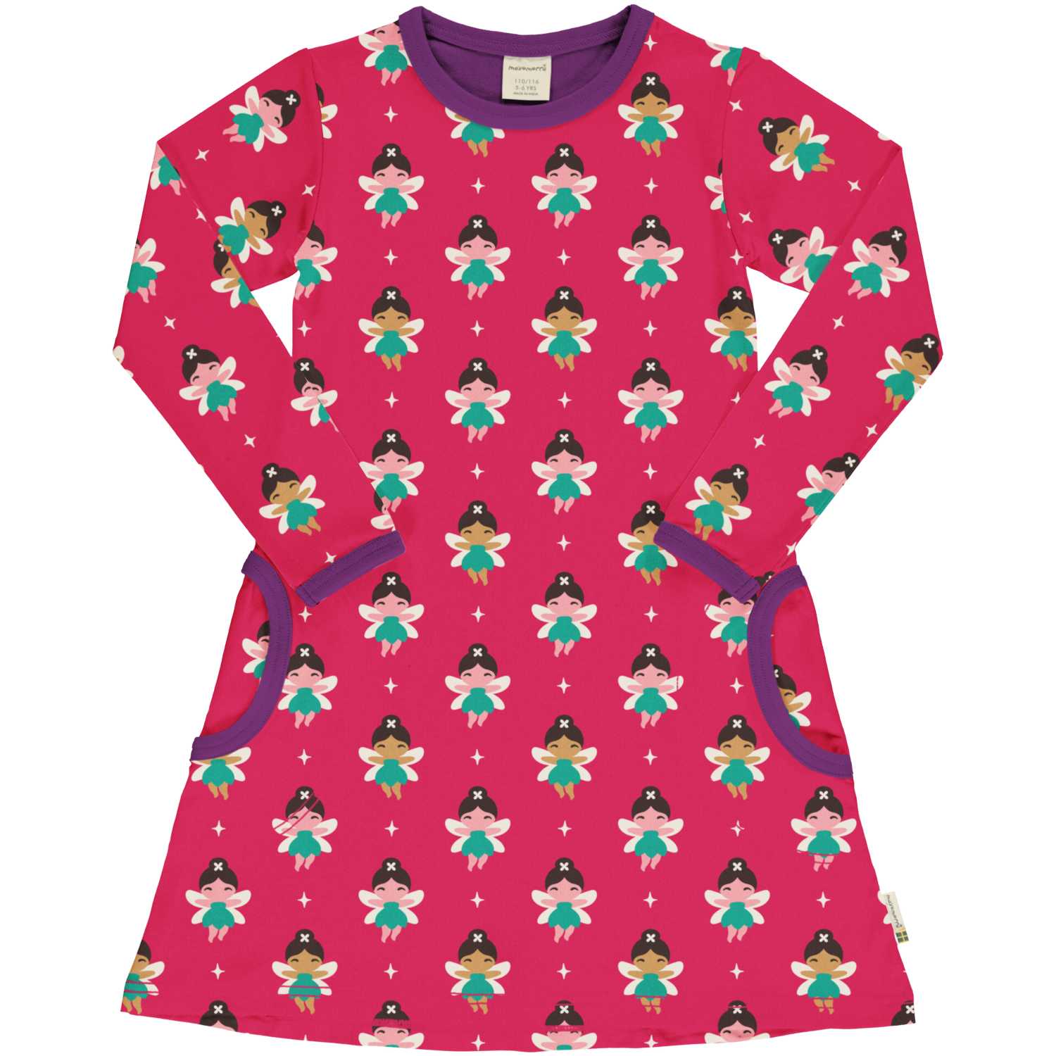 Maxomorra Fairy Pocket Dress Aw24 Clothing 2-3YRS / Fuchsia,3-4YRS / Fuchsia,4-5YRS / Fuchsia,5-6YRS / Fuchsia,7-8YRS / Fuchsia