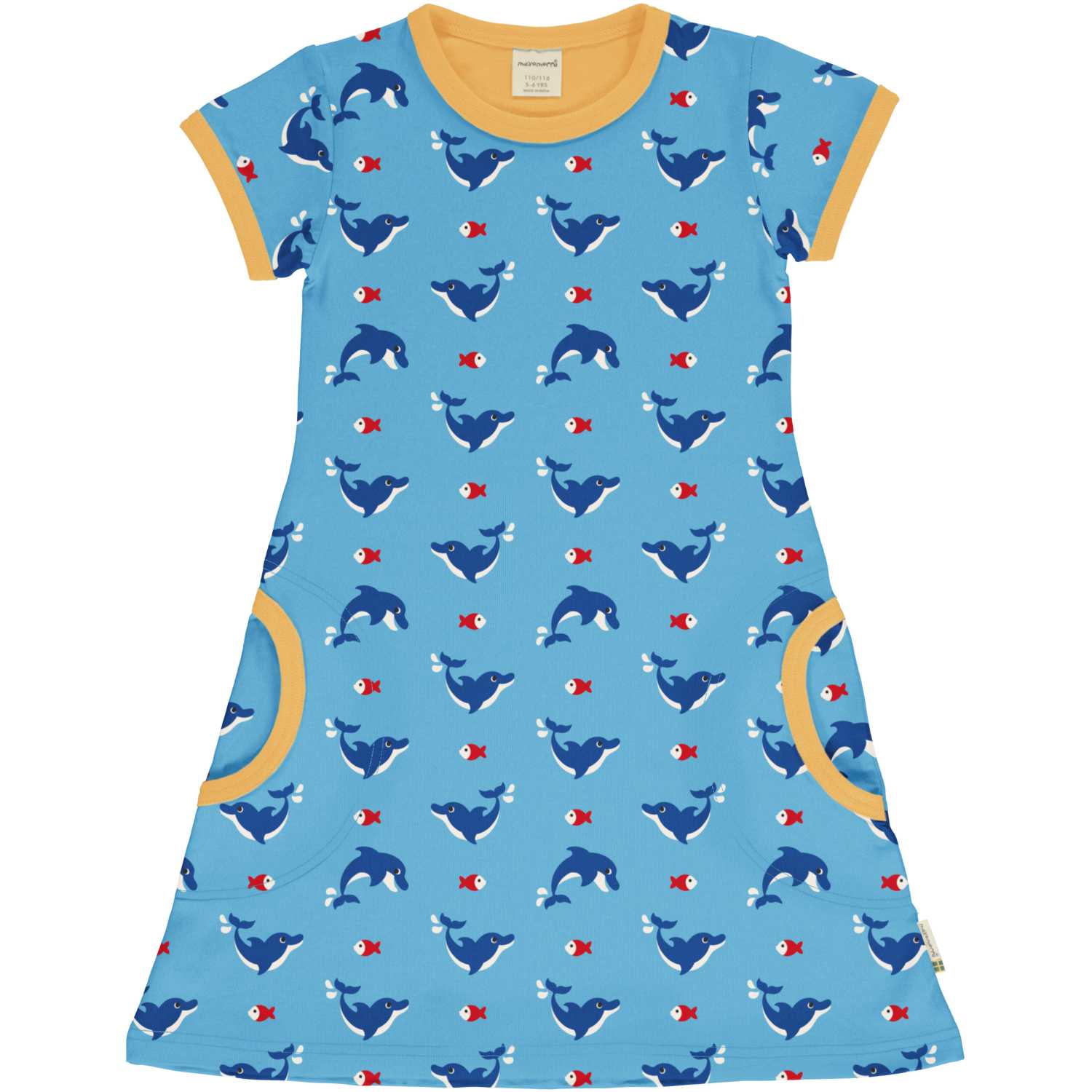 Maxomorra Dolphin Pocket Dress Dxs2409-Sxs2405 Clothing 3-4YRS / Blue,5-6YRS / Blue,7-8YRS / Blue