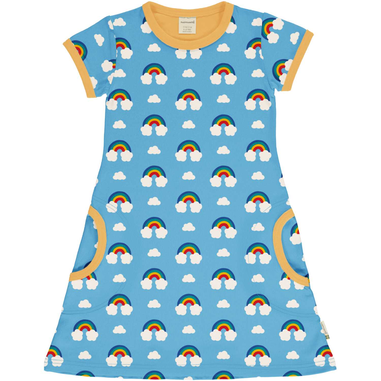 Maxomorra Rainbow Pocket Dress Ss24 Clothing 3-4YRS / Blue,5-6YRS / Blue,7-8YRS / Blue,9-10YRS / Blue,1-2 YRS / Blue