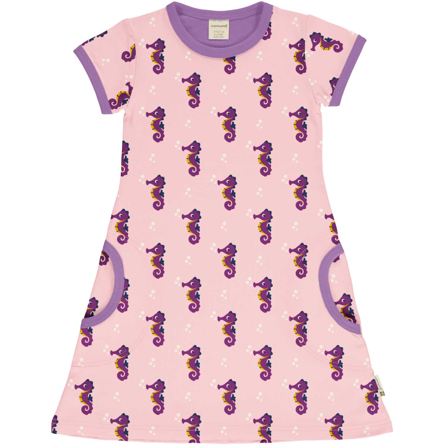 Maxomorra Seahorse Pocket Dress Dxs2414-Sxs2405 Clothing 3-4YRS / Pink,5-6YRS / Pink,7-8YRS / Pink,1-2 YRS / Pink