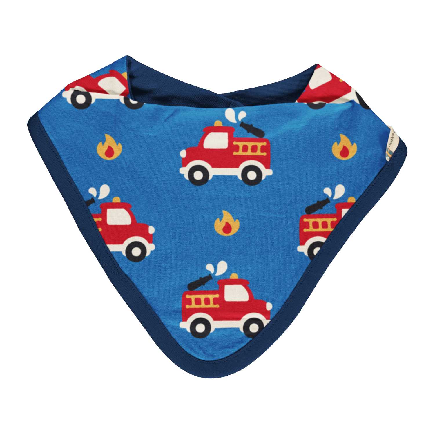 Maxomorra Fire Truck Dribble Bib Aw24 Blue Accessories ONE SIZE / Blue