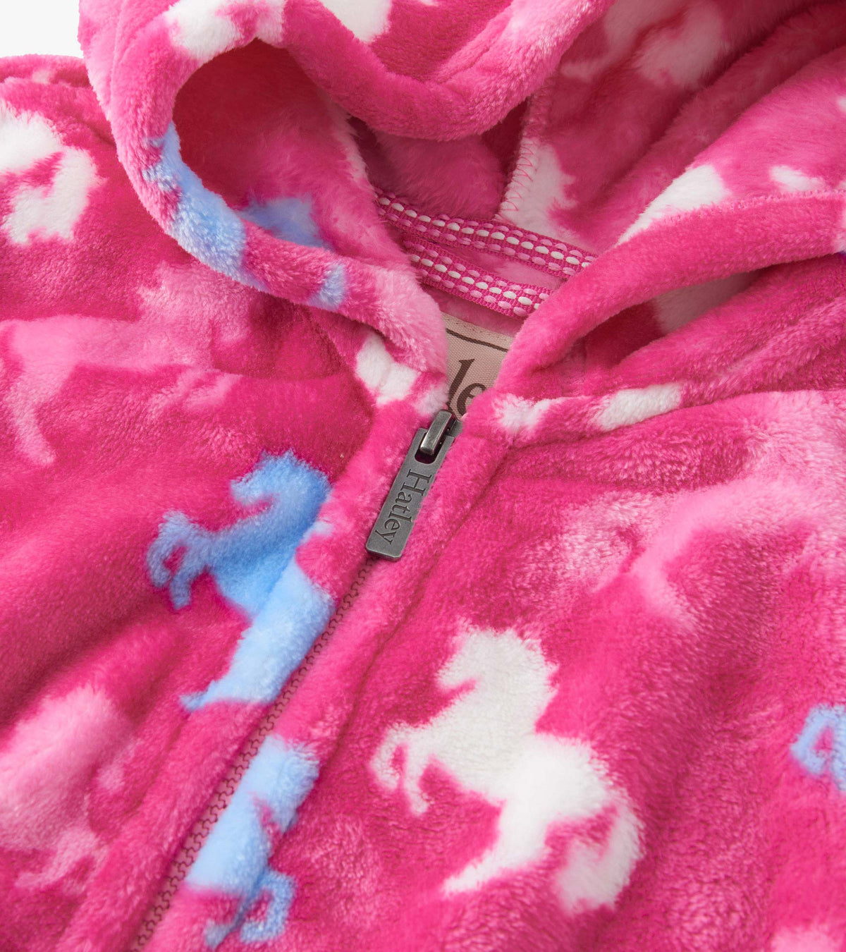 Hatley Beautiful Horses Full Zip Fuzzy Fleece Clothing 2YRS / Pink,3YRS / Pink,4YRS / Pink,5YRS / Pink,6YRS / Pink,7YRS / Pink,8YRS / Pink,10YRS / Pink