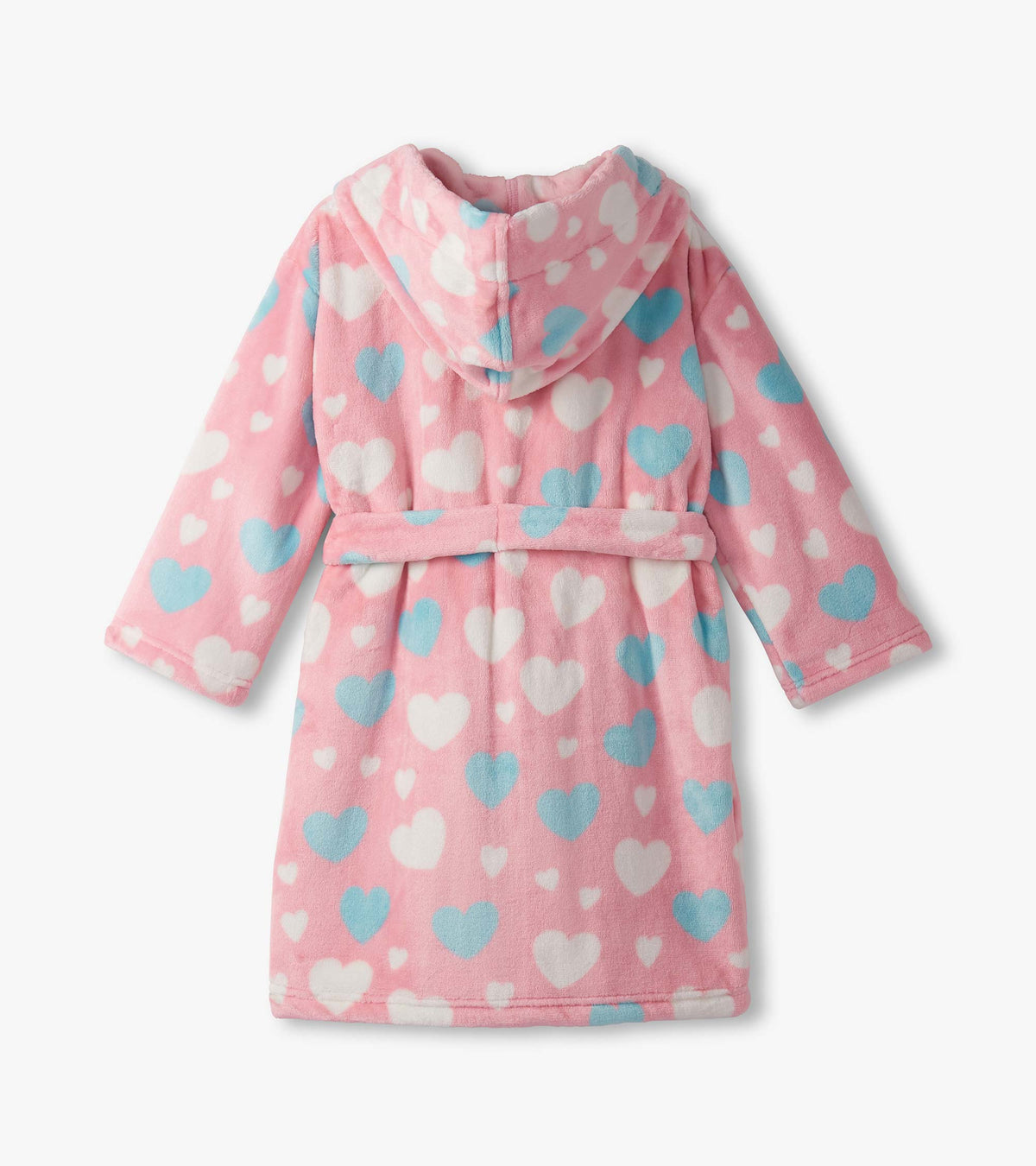 Hatley Big Hearts Fuzzy Fleece Dressing Gown Clothing 2-3YRS / Pink,4-5YRS / Pink,6-7YRS / Pink,8-9YRS / Pink