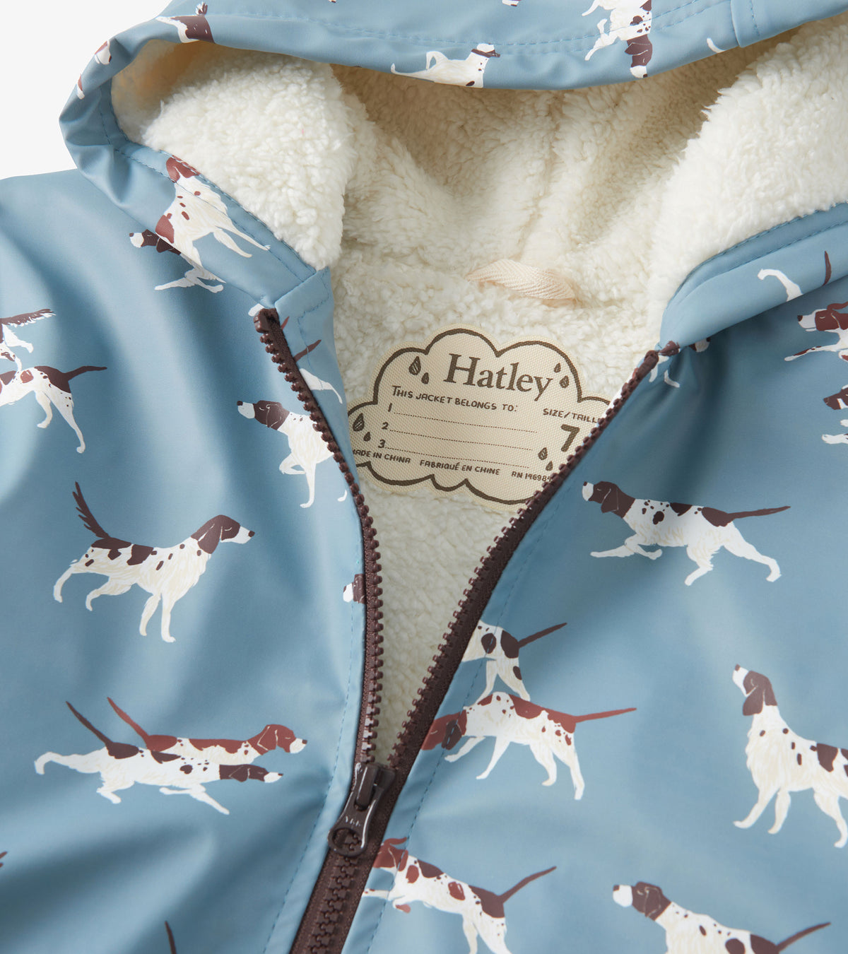 Hatley On The Hunt Sherpa Lined Raincoat Clothing 3YRS / Grey,4YRS / Grey,5YRS / Grey,6YRS / Grey,7YRS / Grey,8YRS / Grey