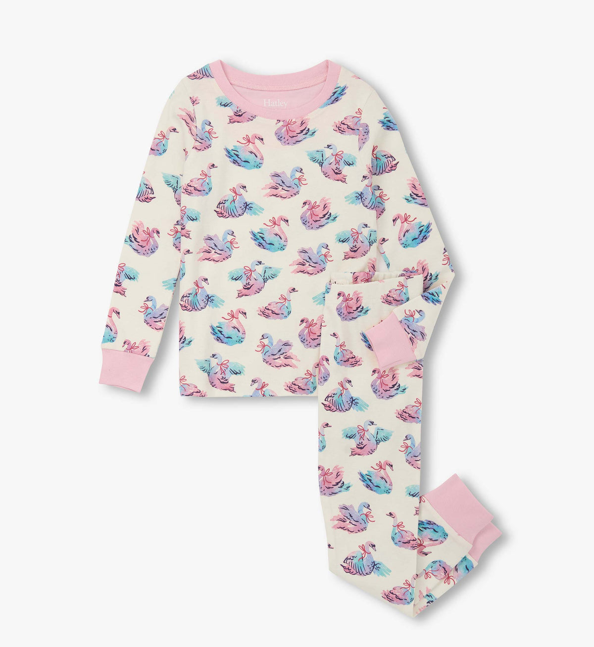 Hatley Elegant Swans Pj Set Clothing 3YRS / Cream,4YRS / Cream,5YRS / Cream,6YRS / Cream,7YRS / Cream,8YRS / Cream,10YRS / Cream