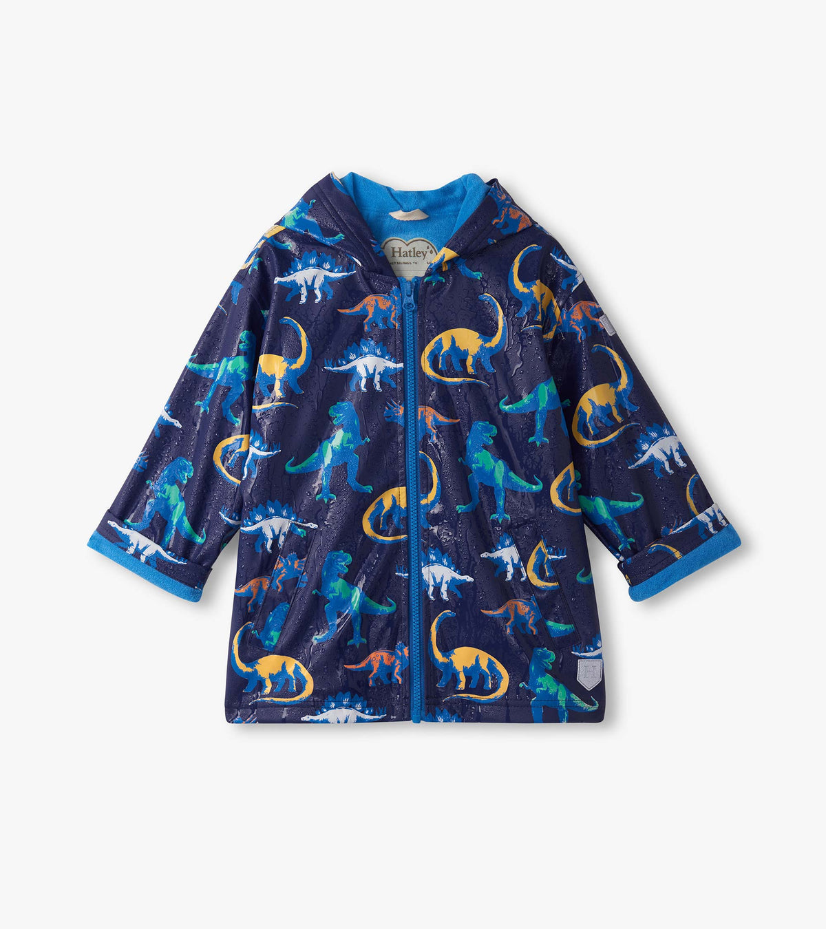 Hatley Painted Dinos Colour Changing Raincoat Clothing 2YRS / Blue,3YRS / Blue,4YRS / Blue,5YRS / Blue,6YRS / Blue,7YRS / Blue