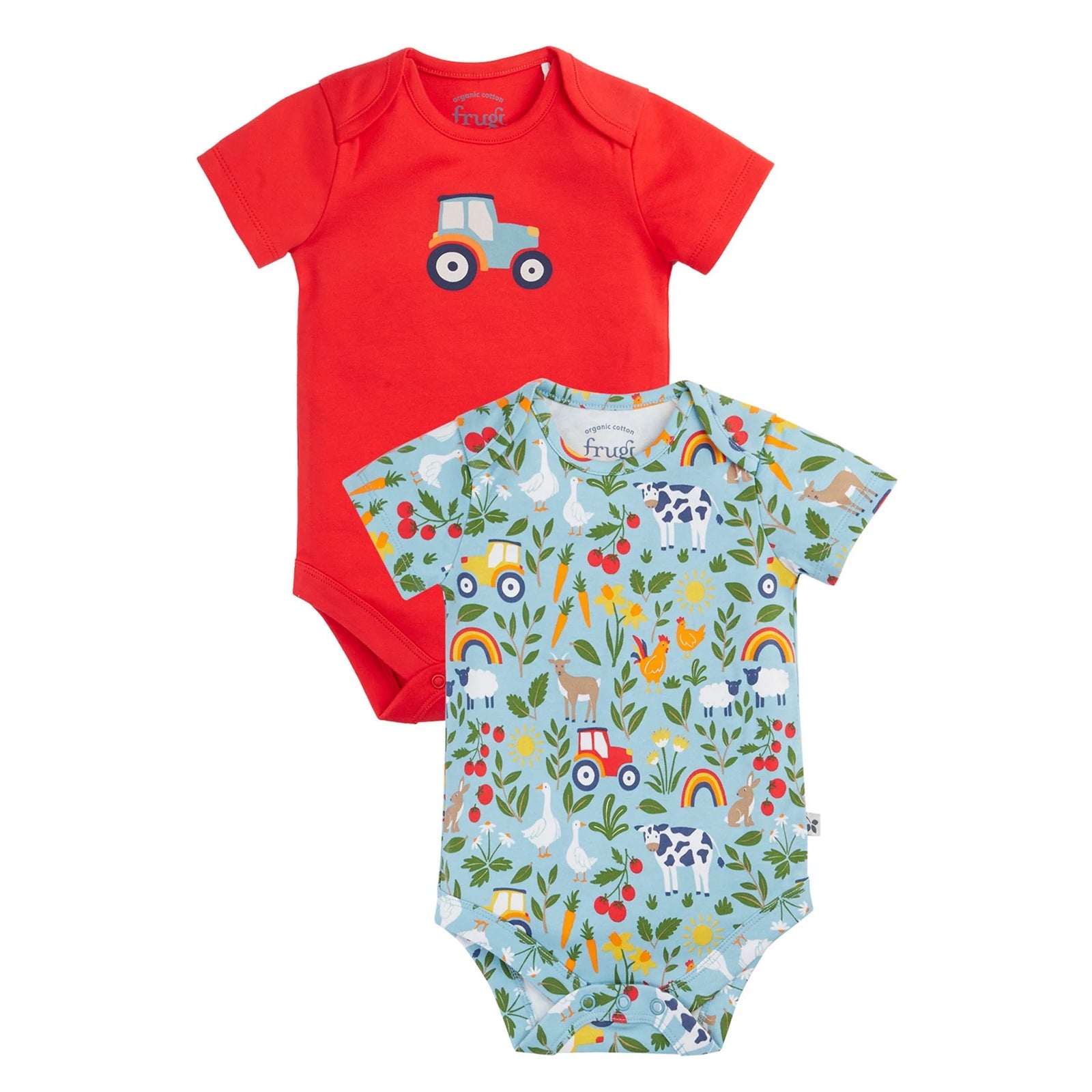 Frugi 2 Pack Bodysuits 501621S6onfm Farm