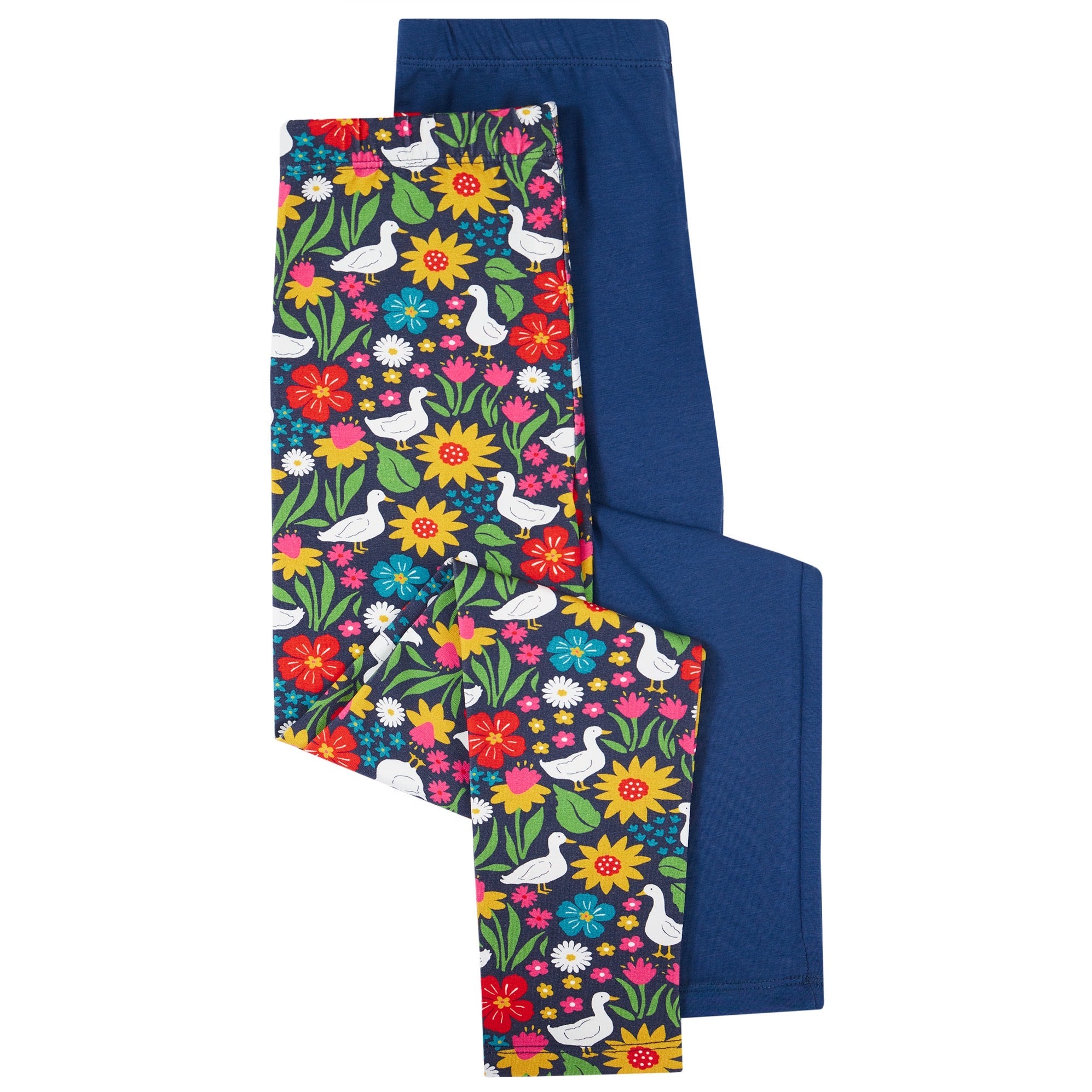 Frugi 2 Pack Libby Leggings Lj9bb Springtime Ducks Clothing 3-4YRS / Multi,4-5YRS / Multi,5-6YRS / Multi,6-7YRS / Multi,7-8YRS / Multi