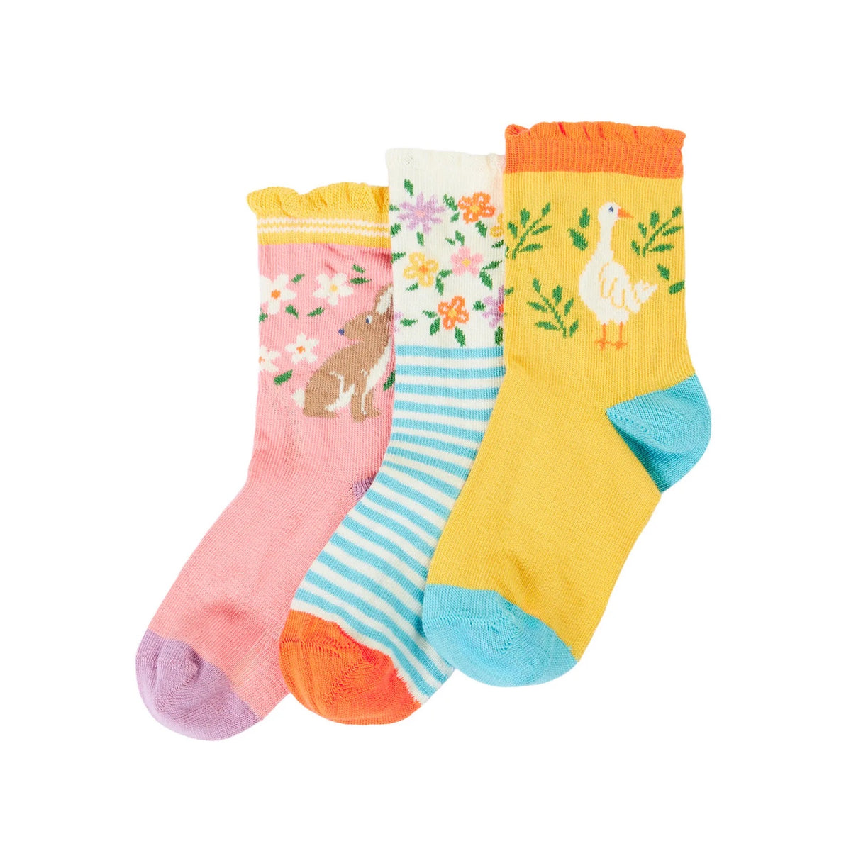 Frugi 3 Pack Infant Socks 500117S6skwn Springtime Clothing 0-6M / Multi,6-12M / Multi,1-2YRS / Multi,2-4YRS / Multi
