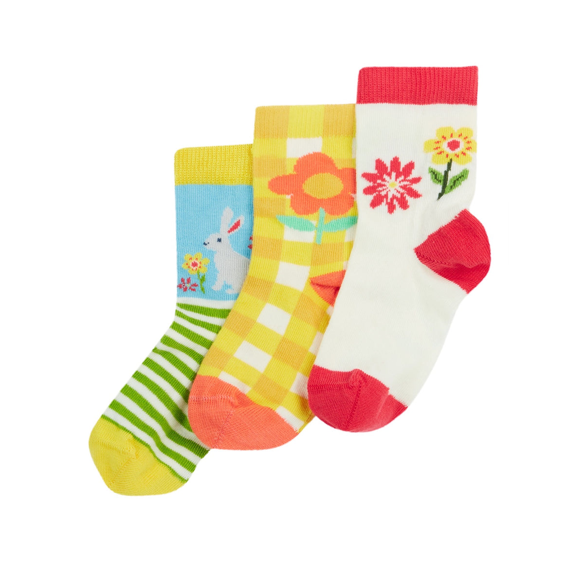 Frugi 3 Pack Infant Socks Easter Multi 500084S5east Clothing 0-6M / Multi,6-12M / Multi,1-2YRS / Multi,UK6-8 / Multi