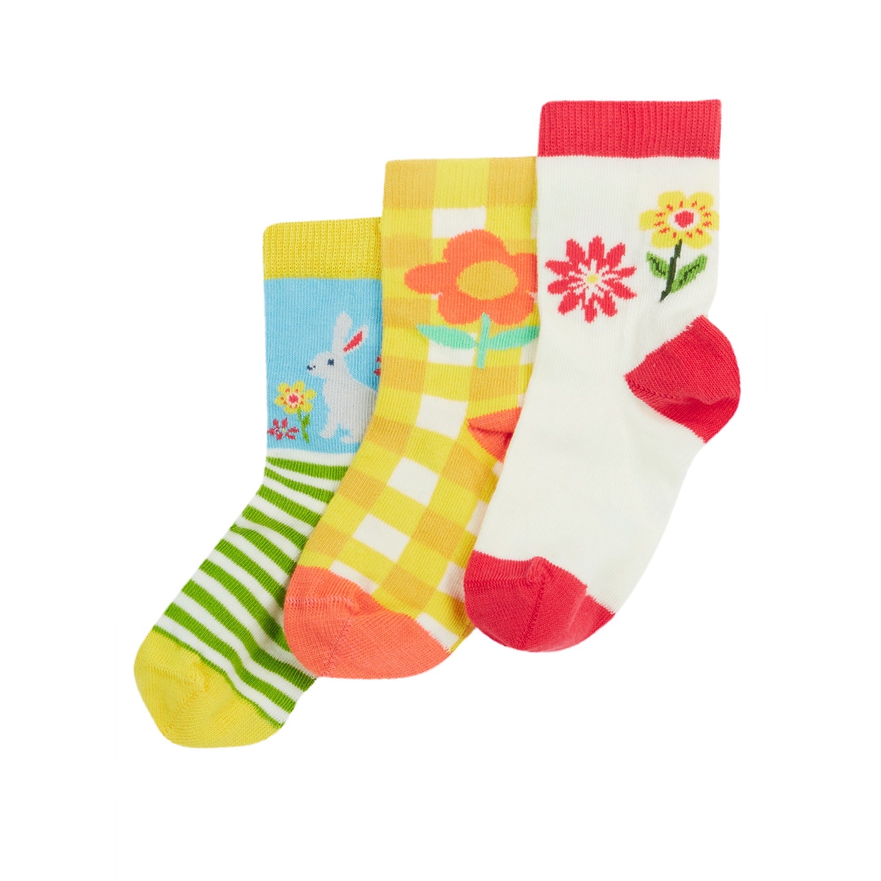 Frugi 3 Pack Infant Socks Easter Multi 500084S5east Clothing 0-6M / Multi,6-12M / Multi,1-2YRS / Multi,UK6-8 / Multi