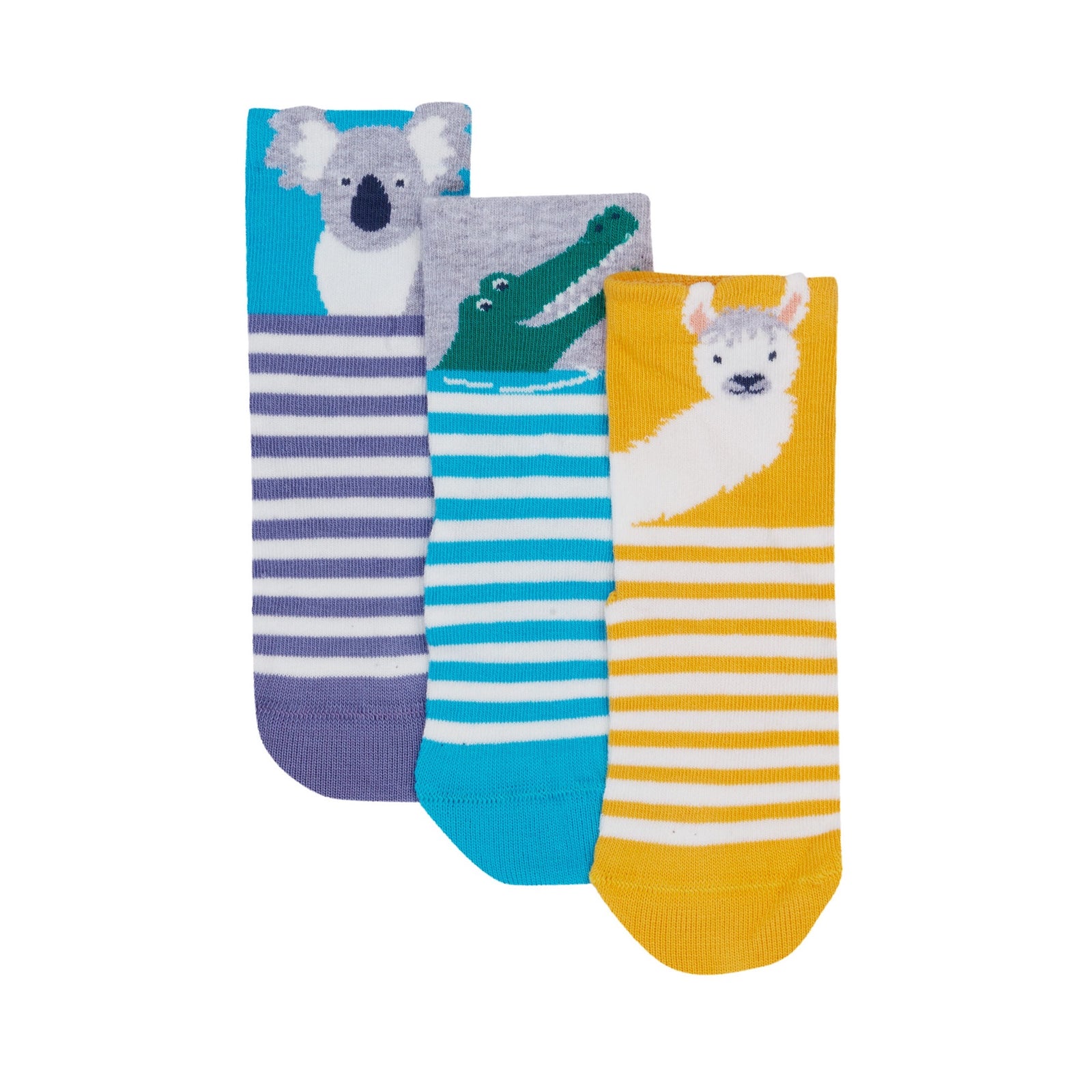 Frugi 3 Pack Infant Socks Wildlife 500084S5wlmu Clothing 0-6M / Multi,6-12M / Multi,1-2YRS / Multi,UK6-8 / Multi