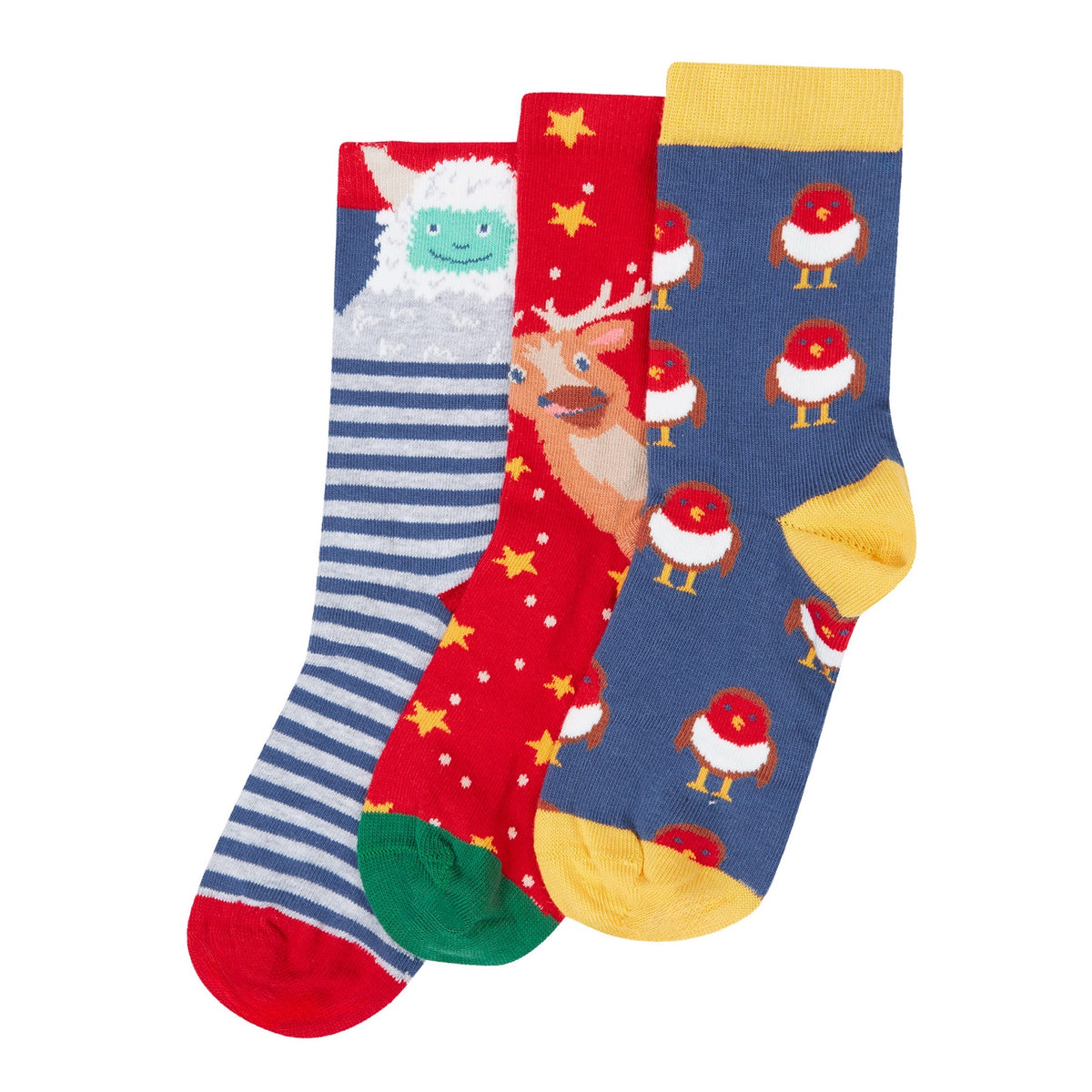 Frugi 3 Pack Socks 500038A5femp Festive Clothing UK3-5 ADULT / Multi,UK6-8 / Multi,UK9-12 / Multi,UK13-2 / Multi