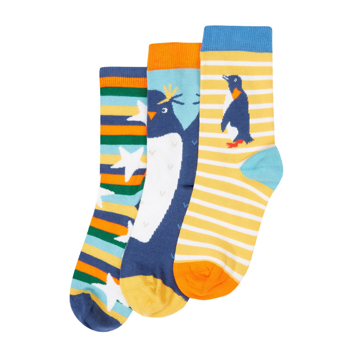 Frugi 3 Pack Socks 500038A5pgmp Penguin Clothing UK6-8 / Multi,UK9-12 / Multi,UK13-2 / Multi