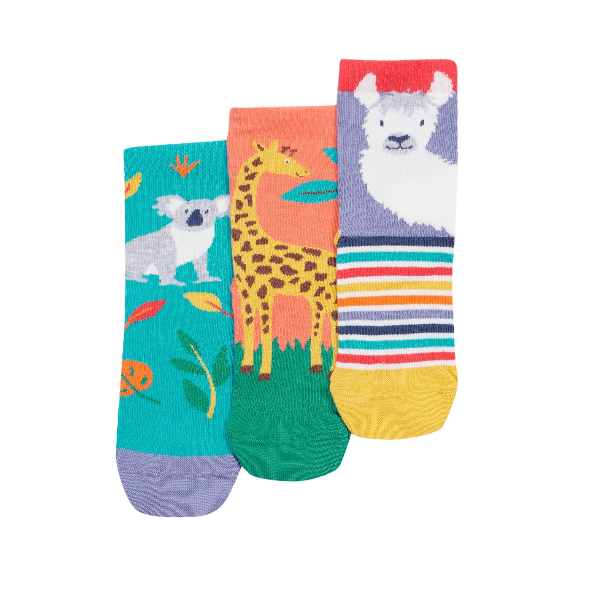 Frugi 3 Pack Socks Zoologist Multipack Clothing UK3-5 ADULT / Multi,UK6-8 / Multi,UK9-12 / Multi,UK13-2 / Multi