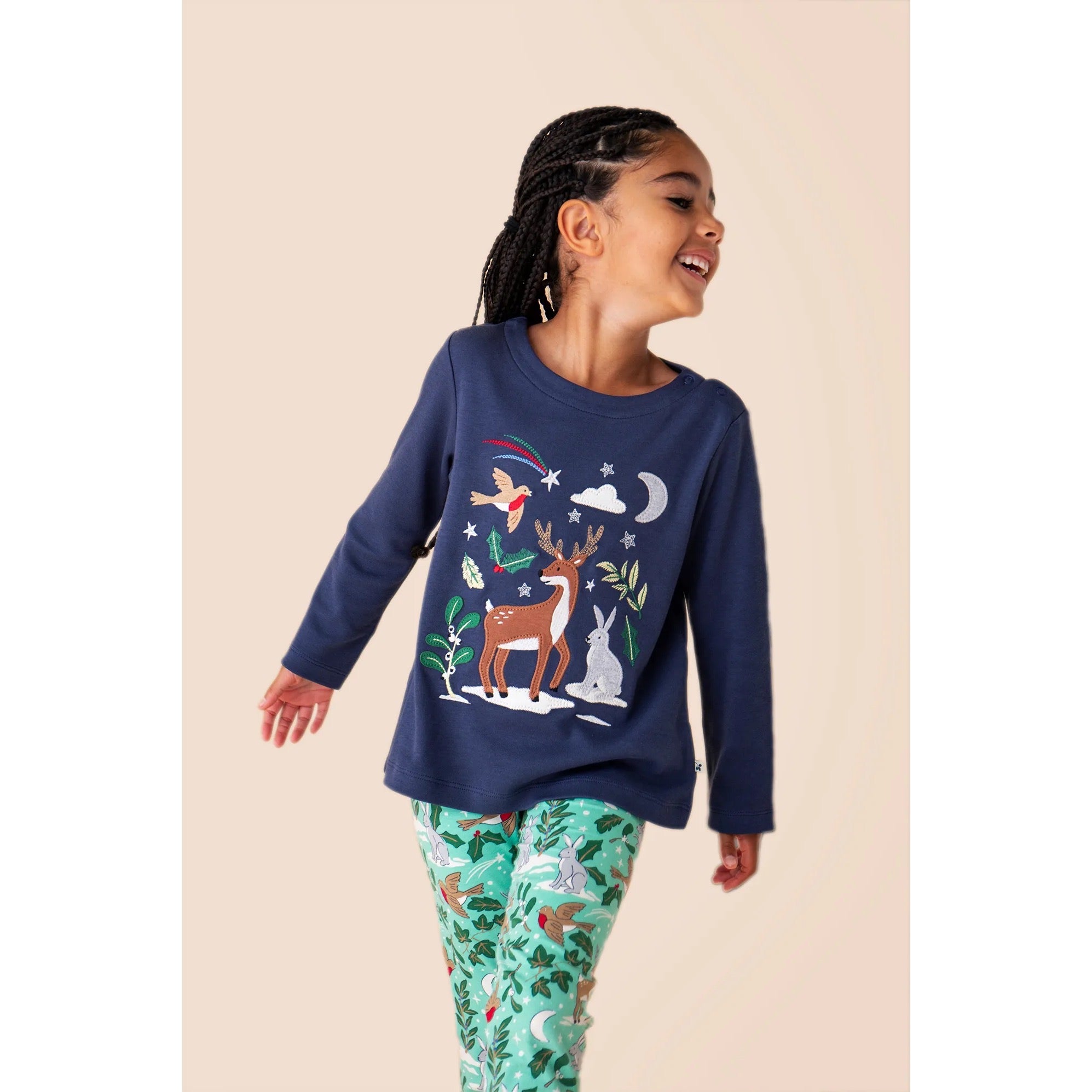 Frugi Anna Top 500173A5nbcb Caribou Clothing 5-6YRS / Navy,6-7YRS / Navy,7-8YRS / Navy,8-9YRS / Navy,9-10YRS / Navy