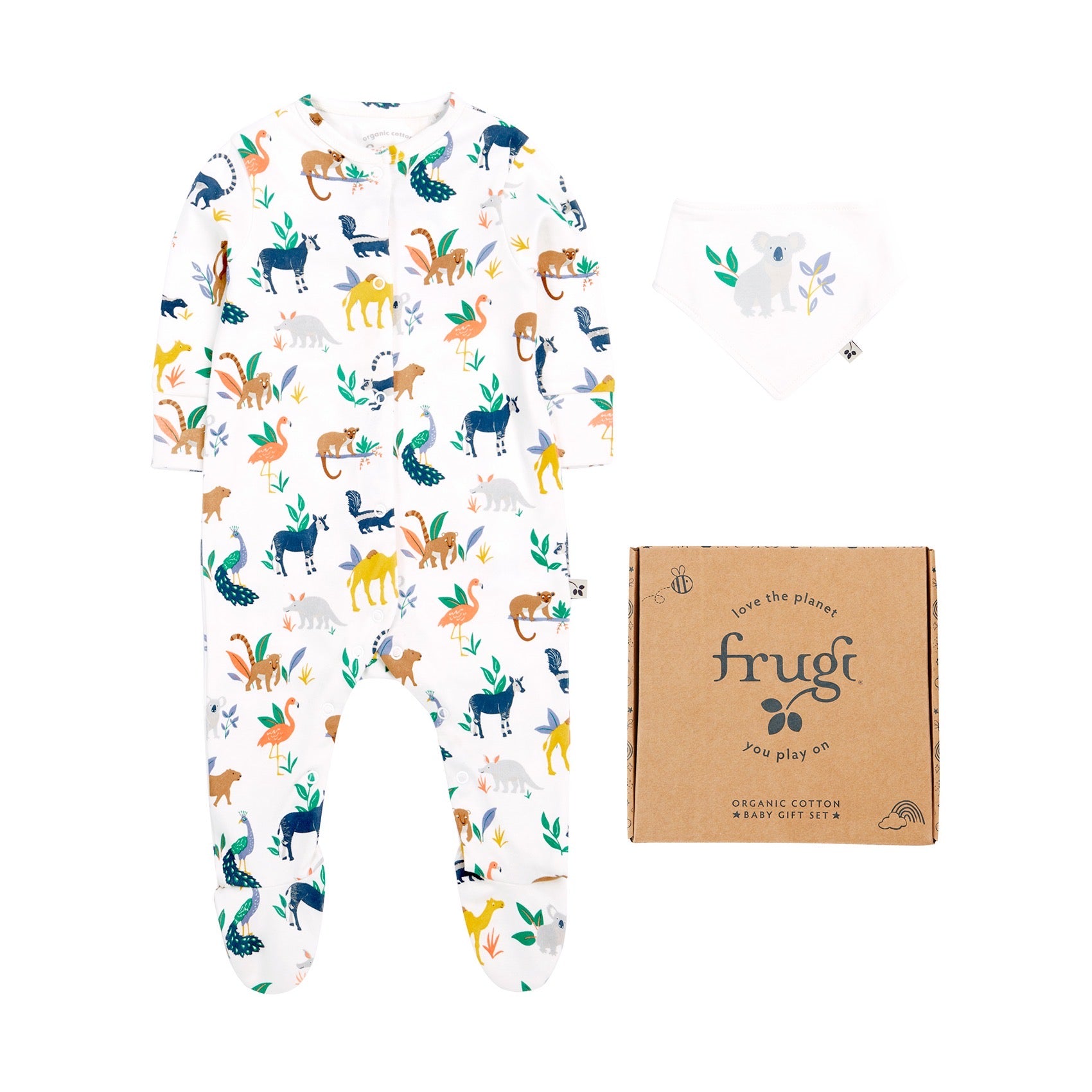 Frugi Baby Wild Life Gift Set 501661S5wild Clothing NEWBORN / White,0-3M / White,3-6M / White,6-9M / White