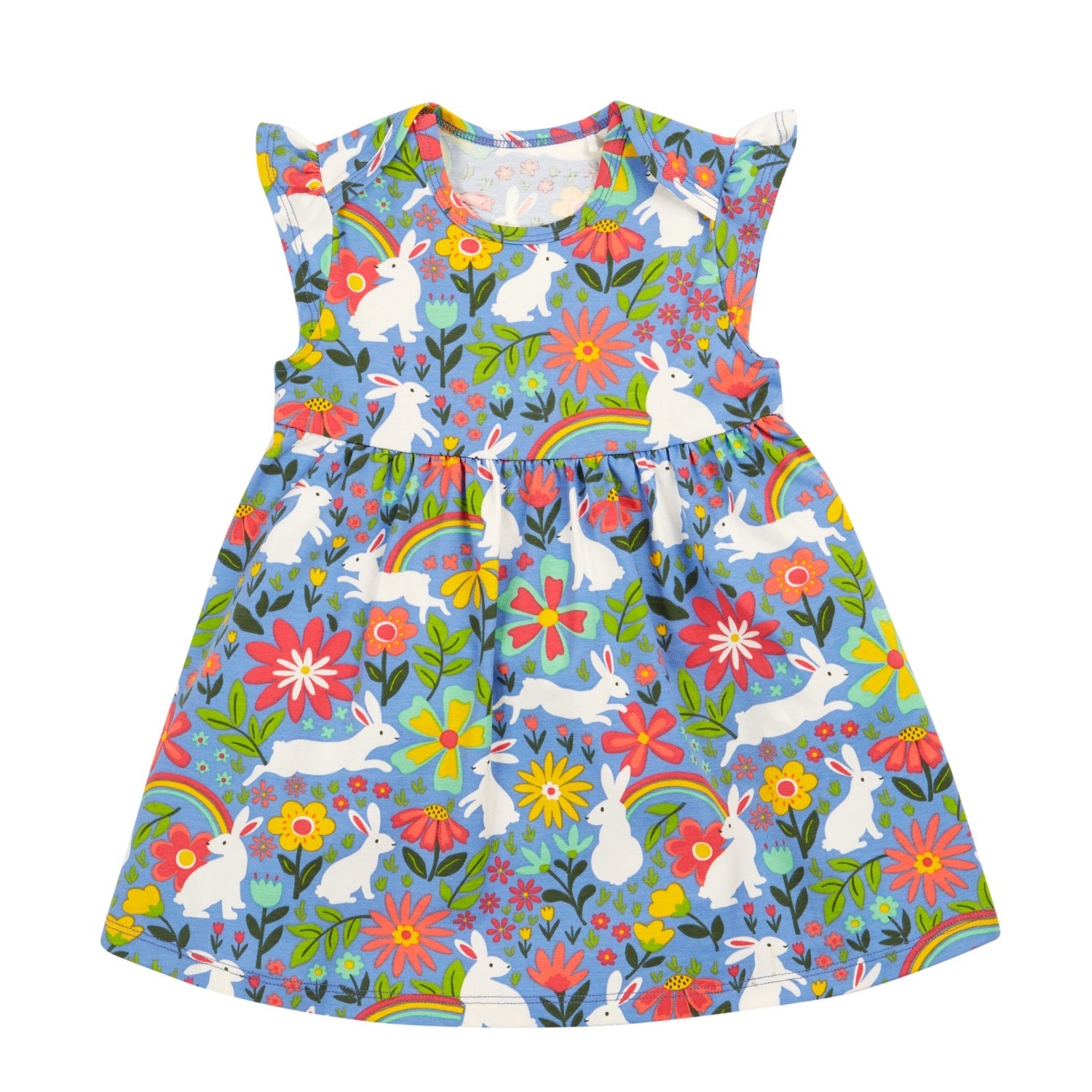 Frugi Bella Infant Dress Bunny Bounce Clothing 3-6M / Multi,6-9M / Multi,9-12M / Multi,12-18M / Multi,18-24M / Multi,2-3YRS / Multi,3-4YRS / Multi