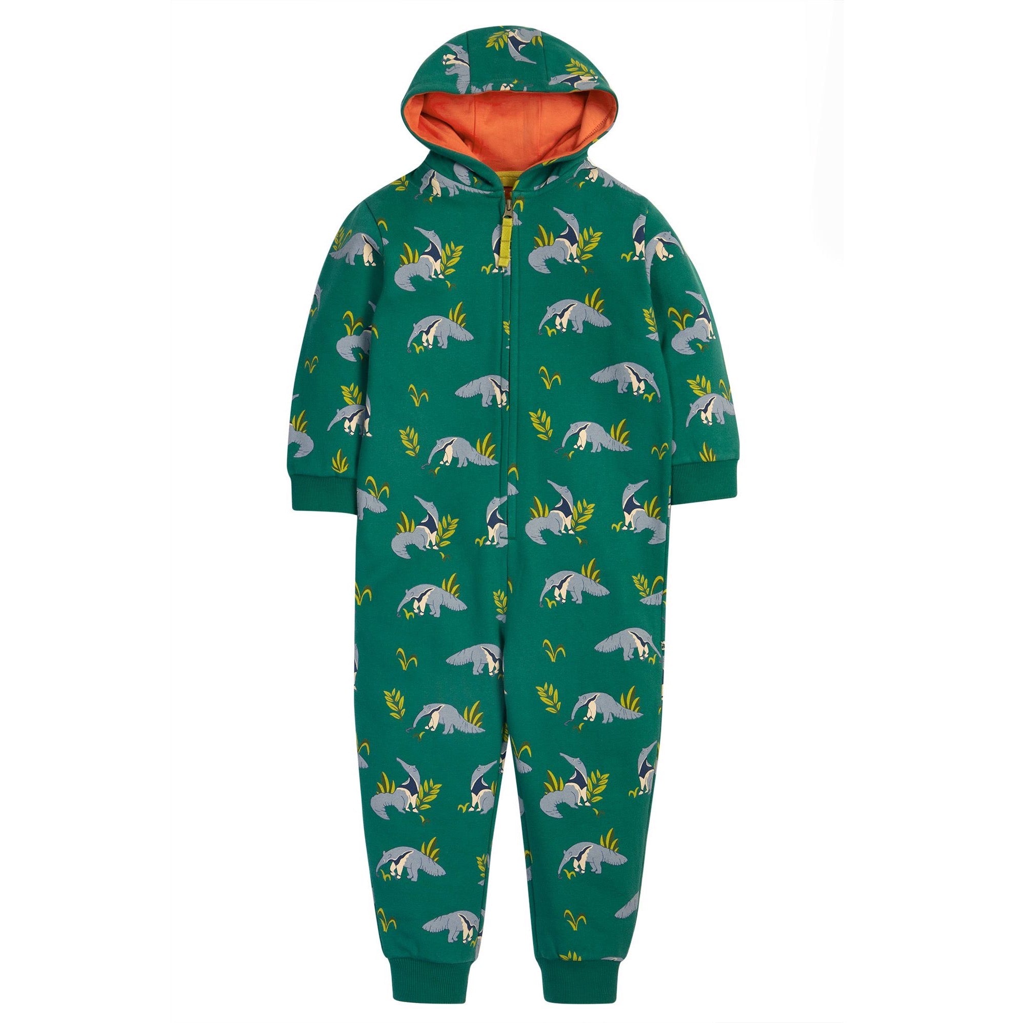 Frugi Big Snugglesuit Anteater Parade Clothing 2-3YRS / Green,3-4YRS / Green,4-5YRS / Green,5-6YRS / Green,6-7YRS / Green,7-8YRS / Green,8-9YRS / Green