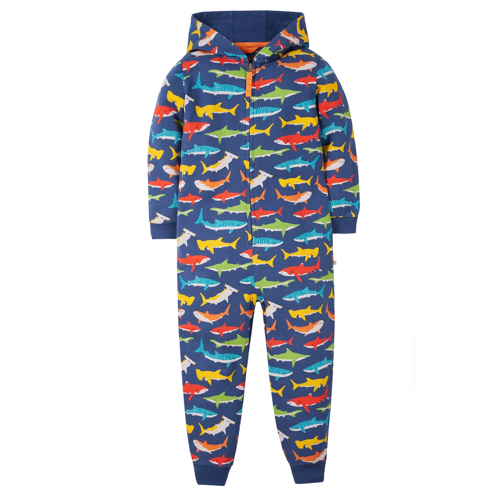 Frugi Big Snugglesuit Pe9na Shiver Of Sharks Clothing 4-5YRS / Indigo,5-6YRS / Indigo,6-7YRS / Indigo,7-8YRS / Indigo