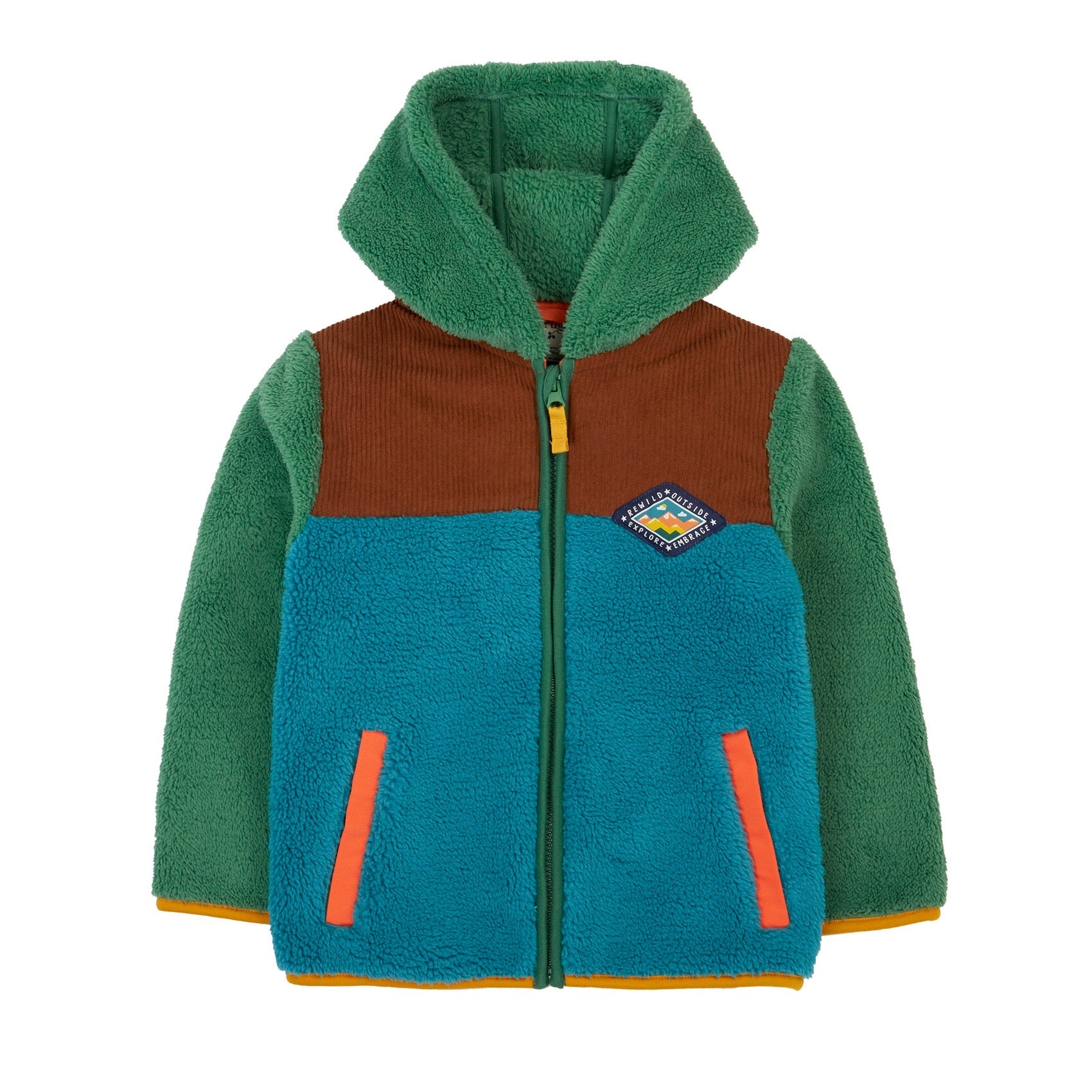Frugi Bracken Fleece Cord Jacket 501838A5hghp Clothing 2-3YRS / Multi,3-4YRS / Multi,4-5YRS / Multi,5-6YRS / Multi,6-7YRS / Multi,7-8YRS / Multi