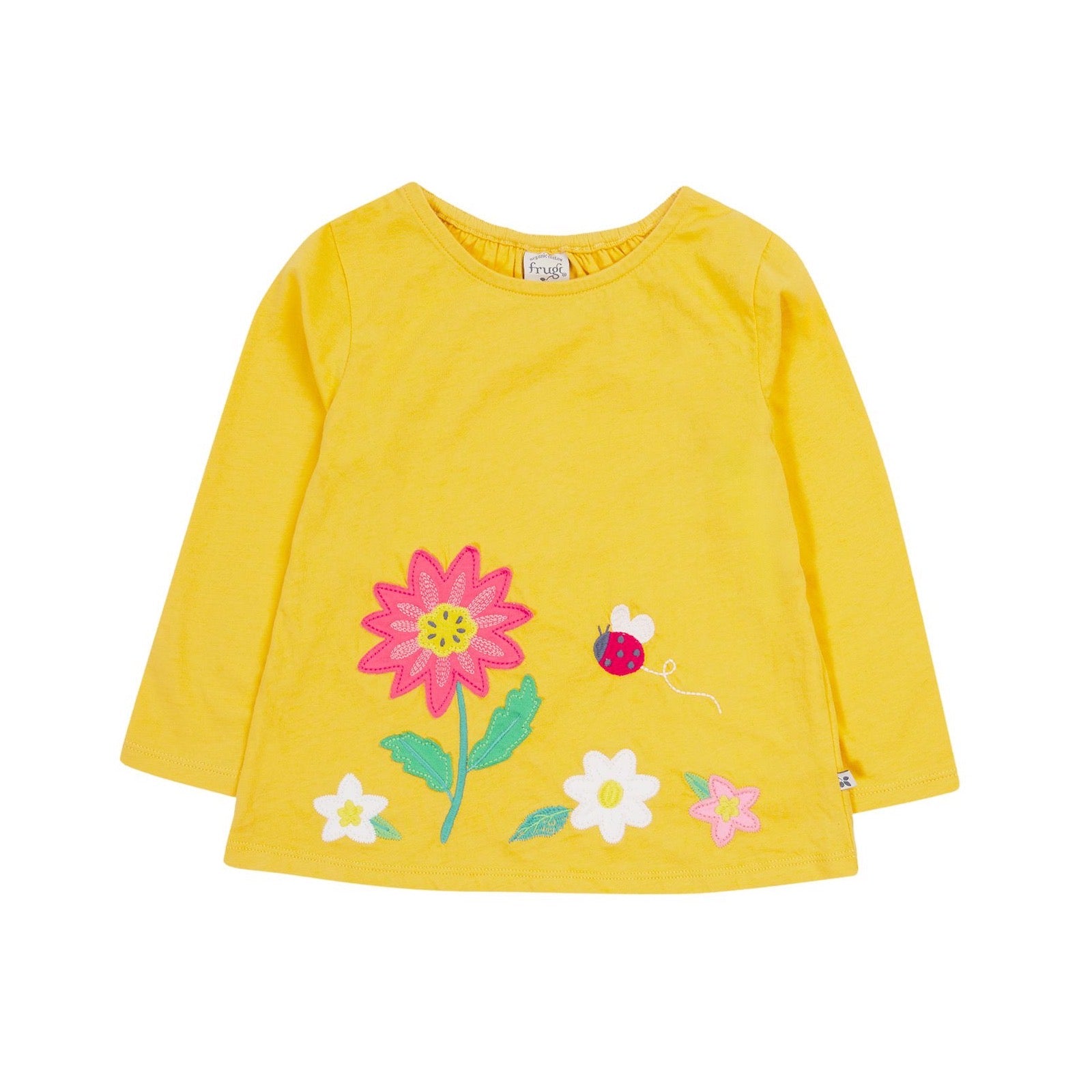 Frugi Carmen Infant T-Shirt Yellow Flower Clothing 6-9M / Yellow,9-12M / Yellow,12-18M / Yellow,18-24M / Yellow,2-3YRS / Yellow,3-4YRS / Yellow,4-5YRS / Yellow