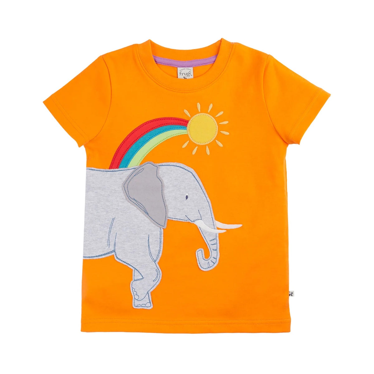 Frugi Carsen T-Shirt 501788S6squn Orange Elephant Clothing 2-3YRS / Orange,3-4YRS / Orange,4-5YRS / Orange,5-6YRS / Orange,6-7YRS / Orange,7-8YRS / Orange,1-2 YRS / Orange