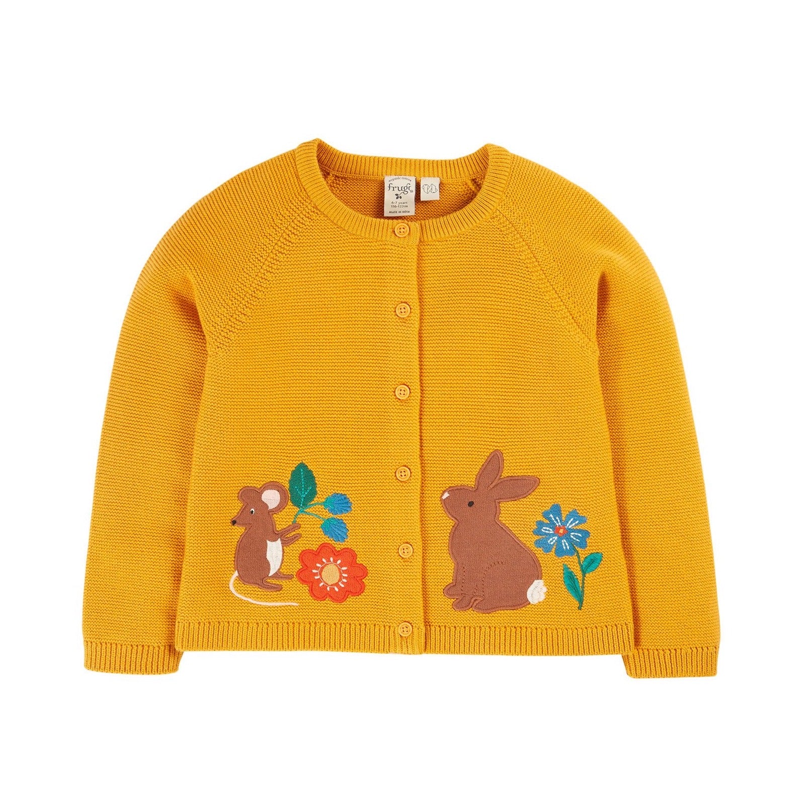 Frugi Colby Cardigan 500147A4gauf Autumn Friends Clothing 2-3YRS / Yellow,3-4YRS / Yellow,4-5YRS / Yellow,5-6YRS / Yellow