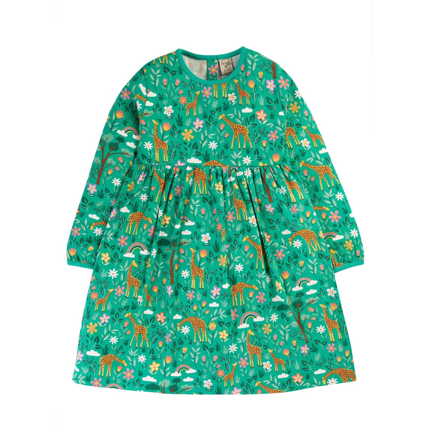 Frugi Dani Dress 500138A4atog Giraffes Clothing 2-3YRS / Multi,3-4YRS / Multi,4-5YRS / Multi,5-6YRS / Multi,6-7YRS / Multi