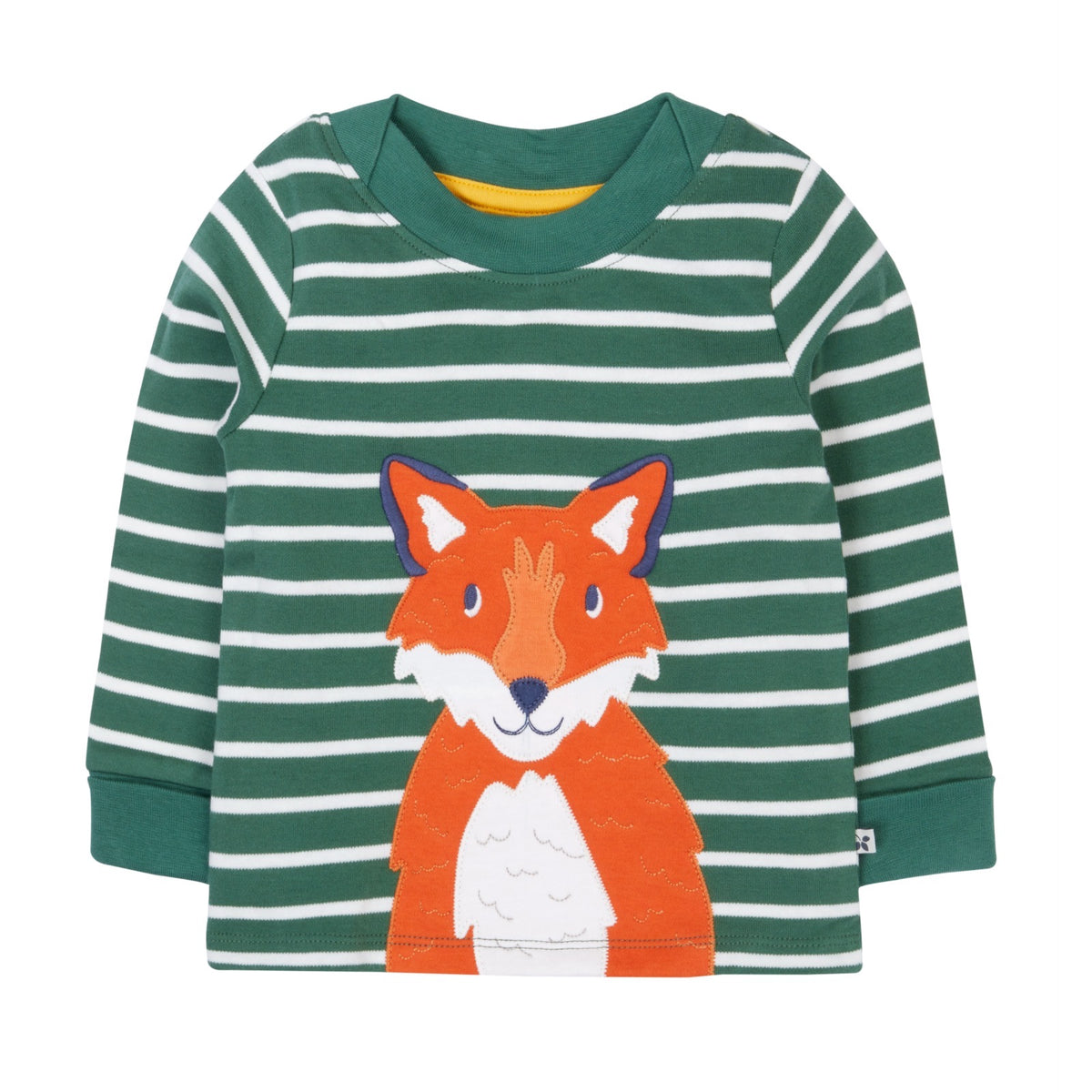 Frugi Easy On Infant Top Green Breton Fox Clothing 3-6M / Green,6-9M / Green,9-12M / Green,12-18M / Green,18-24M / Green,2-3YRS / Green,3-4YRS / Green