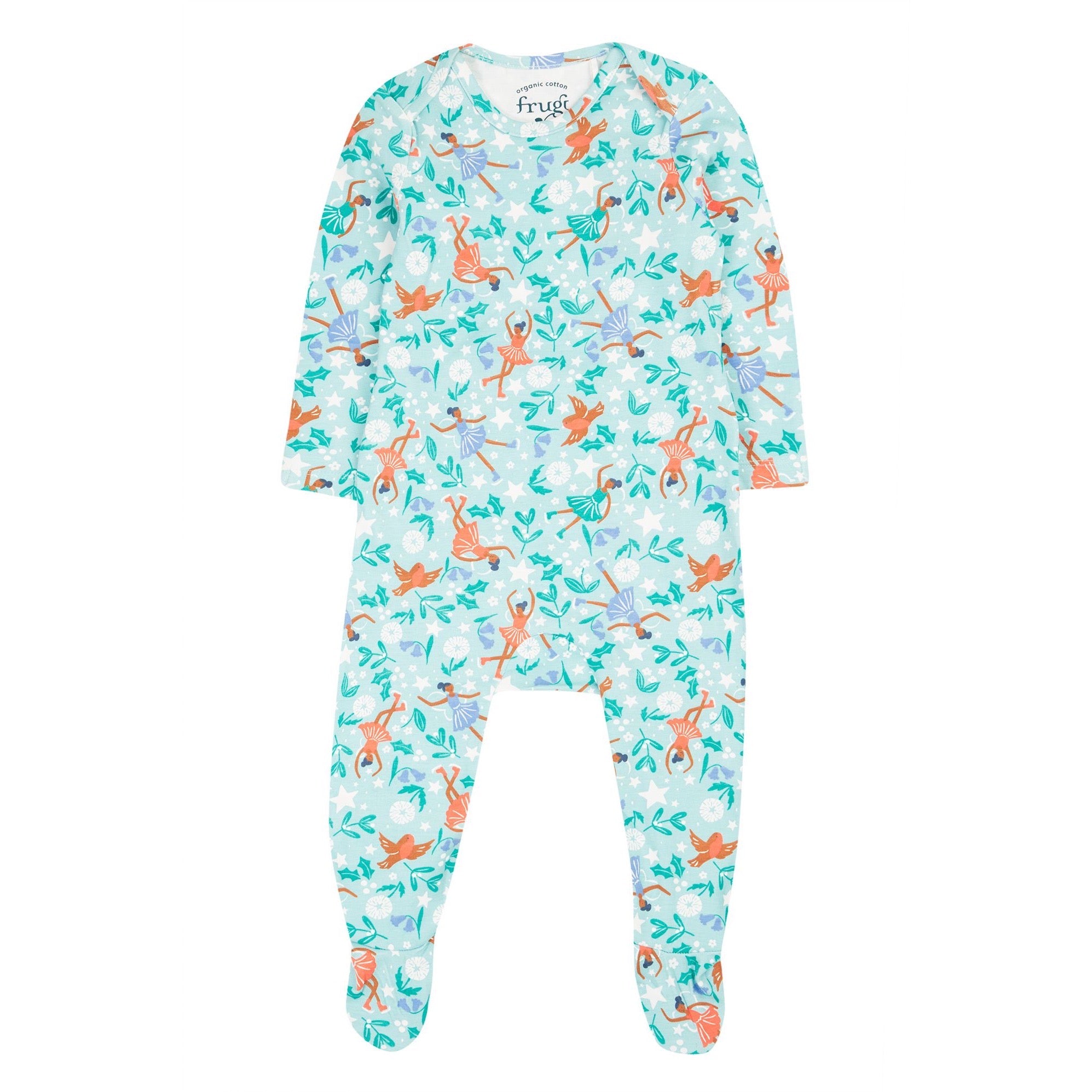 Frugi Easy Printed Babygrow Glacier Enchanted Forest Clothing 0-3M / Blue,3-6M / Blue,6-9M / Blue,9-12M / Blue