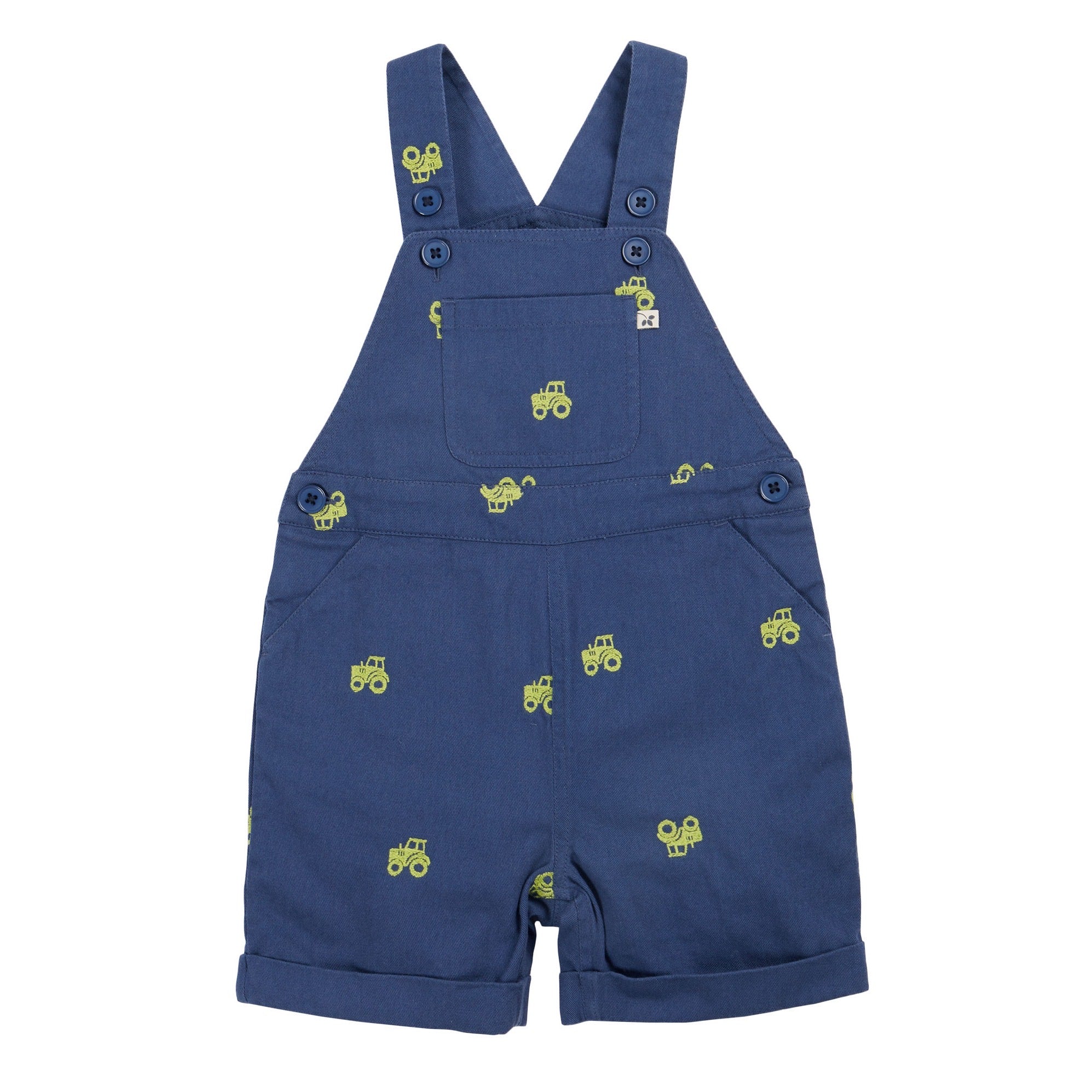 Frugi Elio Short Dungaree Navy Tractor Clothing 3-6M / Navy,6-9M / Navy,9-12M / Navy,12-18M / Navy,18-24M / Navy