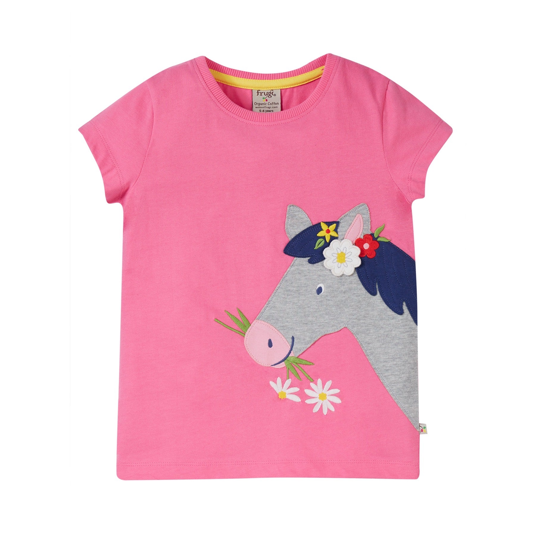 Frugi Elise Pink Horse T-Shirt Kq1pi Clothing 3-4YRS / Pink,4-5YRS / Pink,5-6YRS / Pink,6-7YRS / Pink,7-8YRS / Pink,8-9YRS / Pink