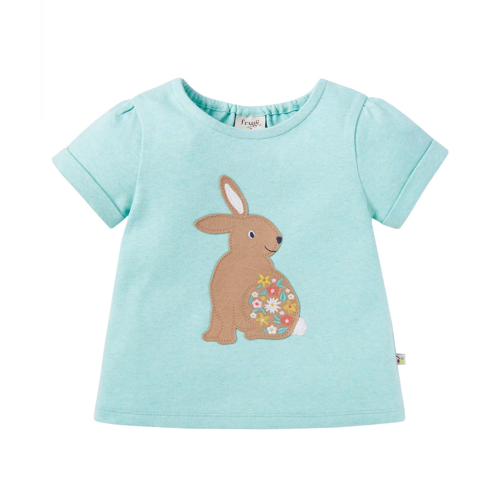 Frugi Evie Infant Rabbit Top Po0ge Clothing 0-3M / Aqua,3-6M / Aqua,6-9M / Aqua,9-12M / Aqua,12-18M / Aqua,18-24M / Aqua,2-3YRS / Aqua,3-4YRS / Aqua