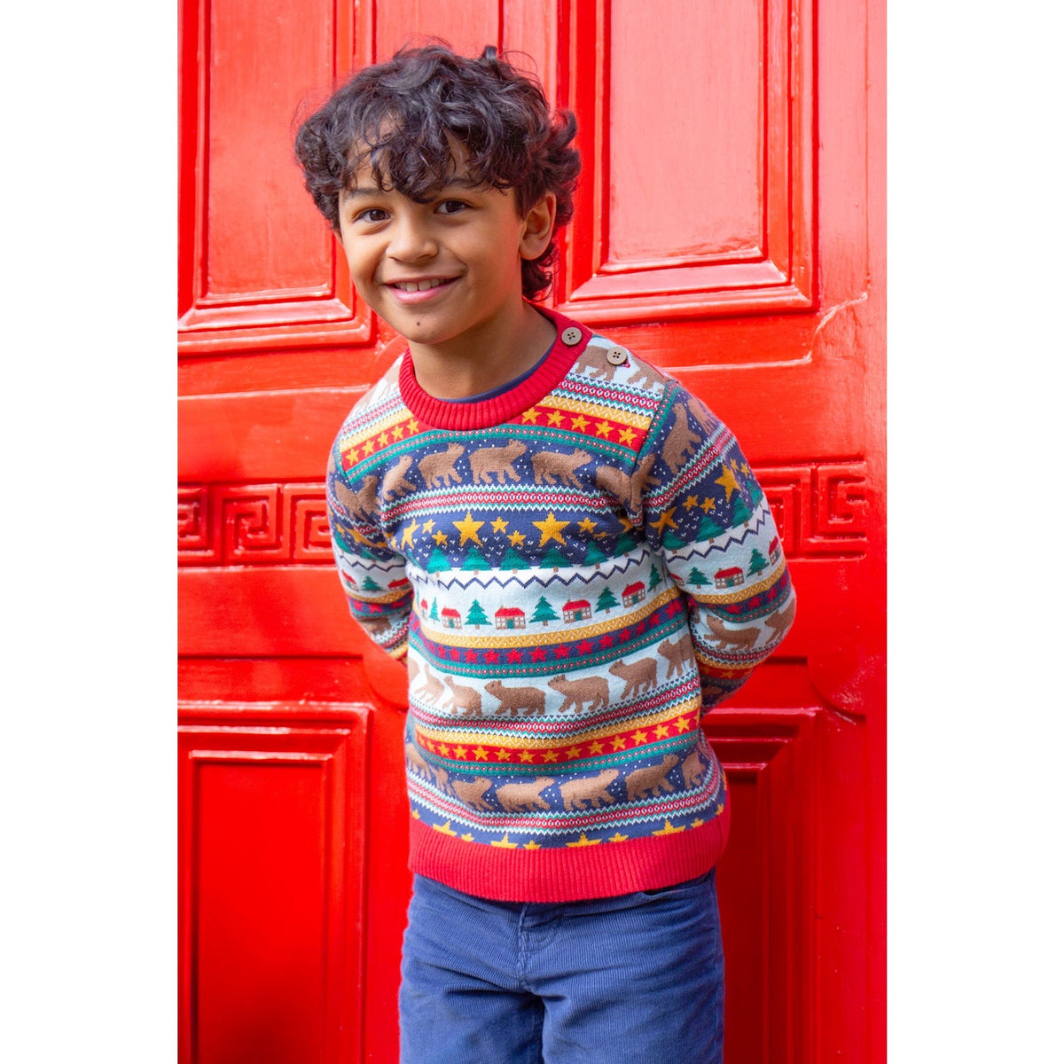 Frugi Forest Fairisle Sweater 500120A4fxms Christmas Clothing 2-3YRS / Multi,3-4YRS / Multi,4-5YRS / Multi,5-6YRS / Multi,6-7YRS / Multi