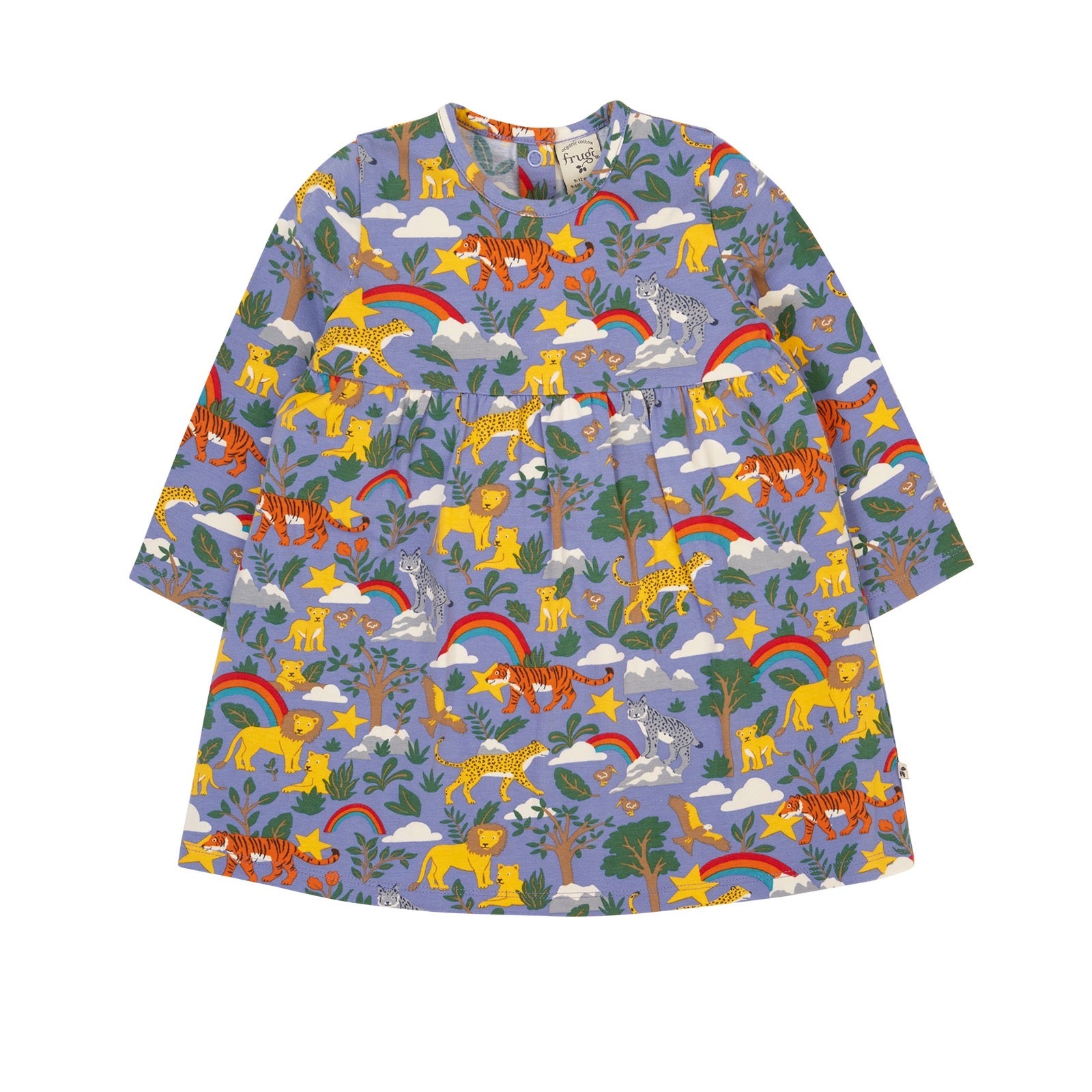 Frugi Infant Dee Dress Into The Wild Clothing 3-6M / Purple,6-9M / Purple,9-12M / Purple,12-18M / Purple,18-24M / Purple,2-3YRS / Purple,3-4YRS / Purple