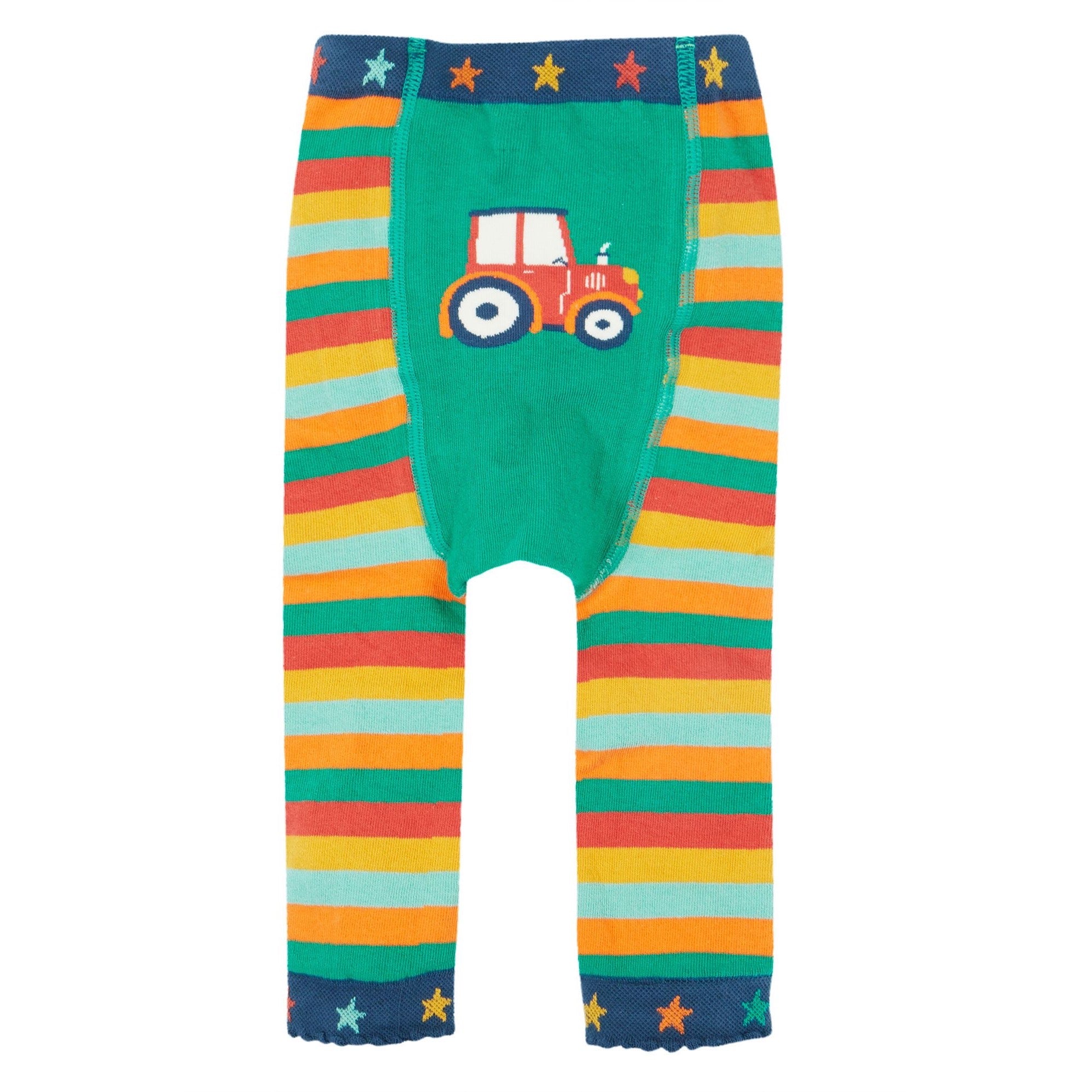 Frugi Infant Knitted Leggings 500086A4rbst Stripe Tractor Clothing 0-6M / Multi,6-12M / Multi,1-2YRS / Multi