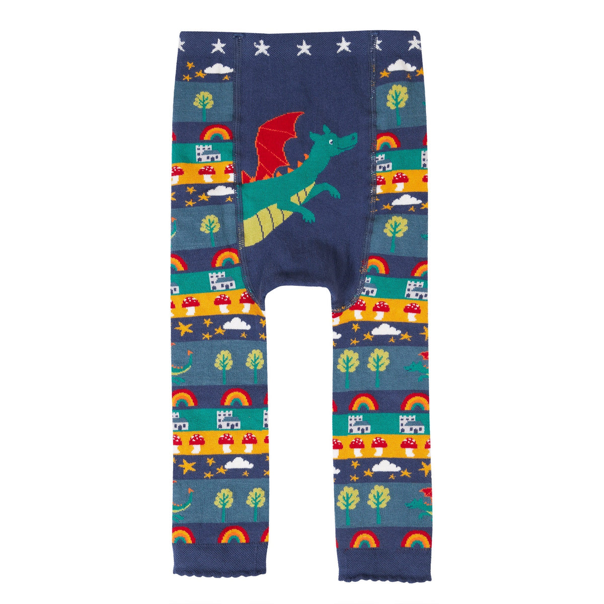 Frugi Infant Knitted Leggings Dragon Fairisle Clothing 0-6M / Multi,6-12M / Multi,1-2YRS / Multi