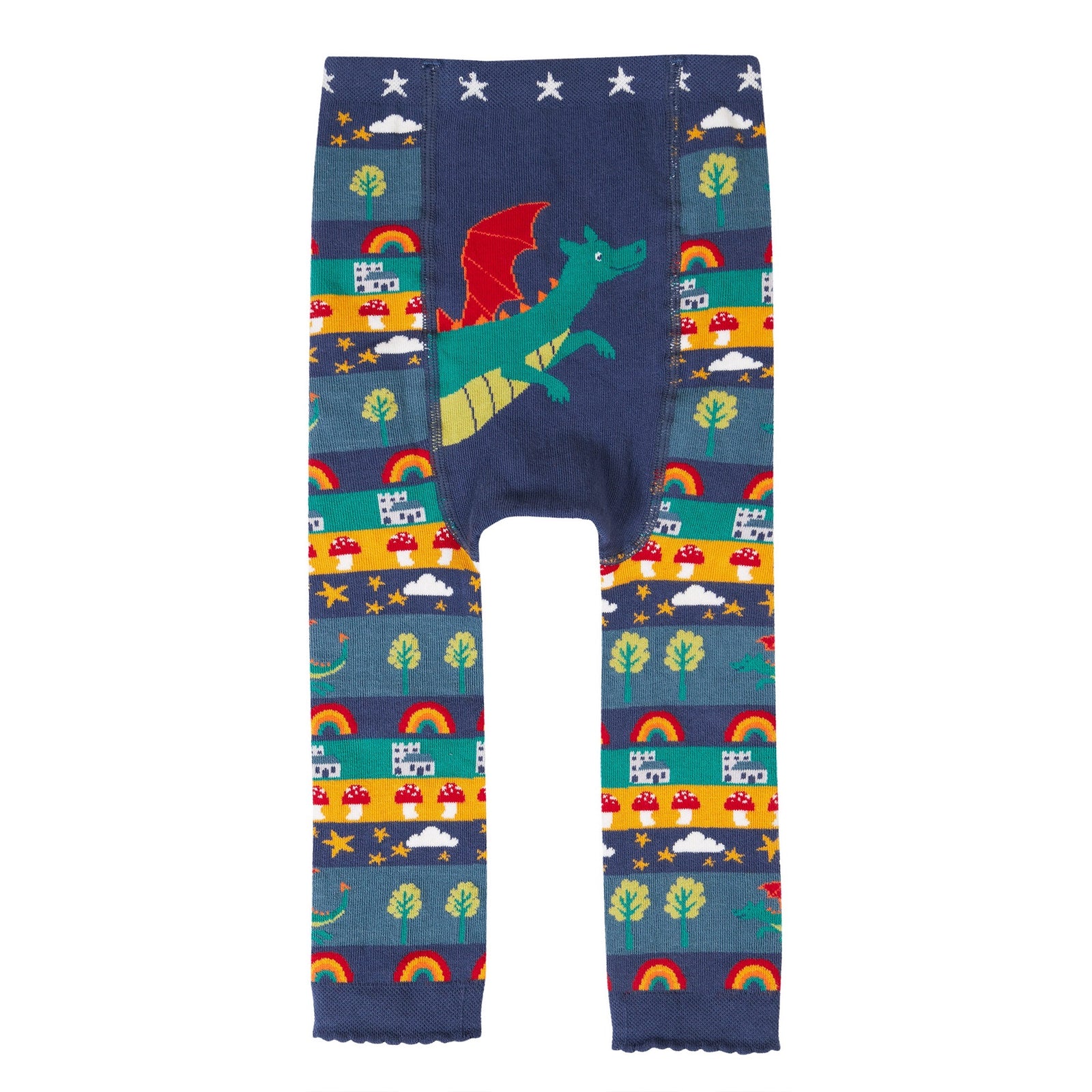 Frugi Infant Knitted Leggings Dragon Fairisle Clothing 0-6M / Multi,6-12M / Multi,1-2YRS / Multi