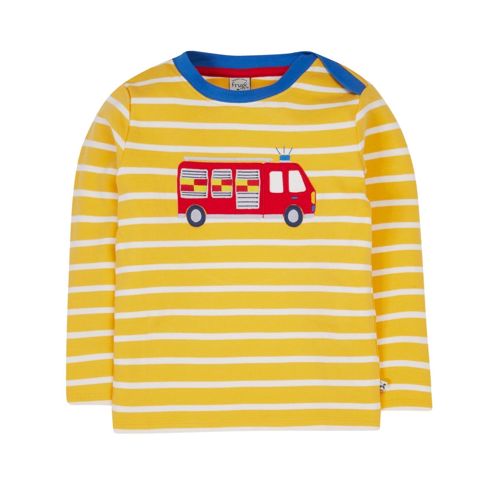 Frugi Infant Orion Breton T-Shirt Fire Engine Clothing 3-6M / Yellow,6-9M / Yellow,9-12M / Yellow,12-18M / Yellow,18-24M / Yellow,2-3YRS / Yellow,3-4YRS / Yellow