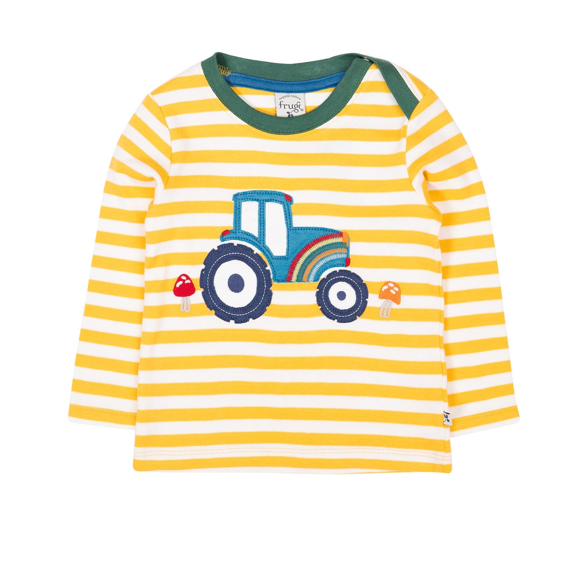 Frugi Infant Orion Top 500063A5bstr Stripe Tractor Clothing 3-6M / Yellow,6-9M / Yellow,9-12M / Yellow,12-18M / Yellow