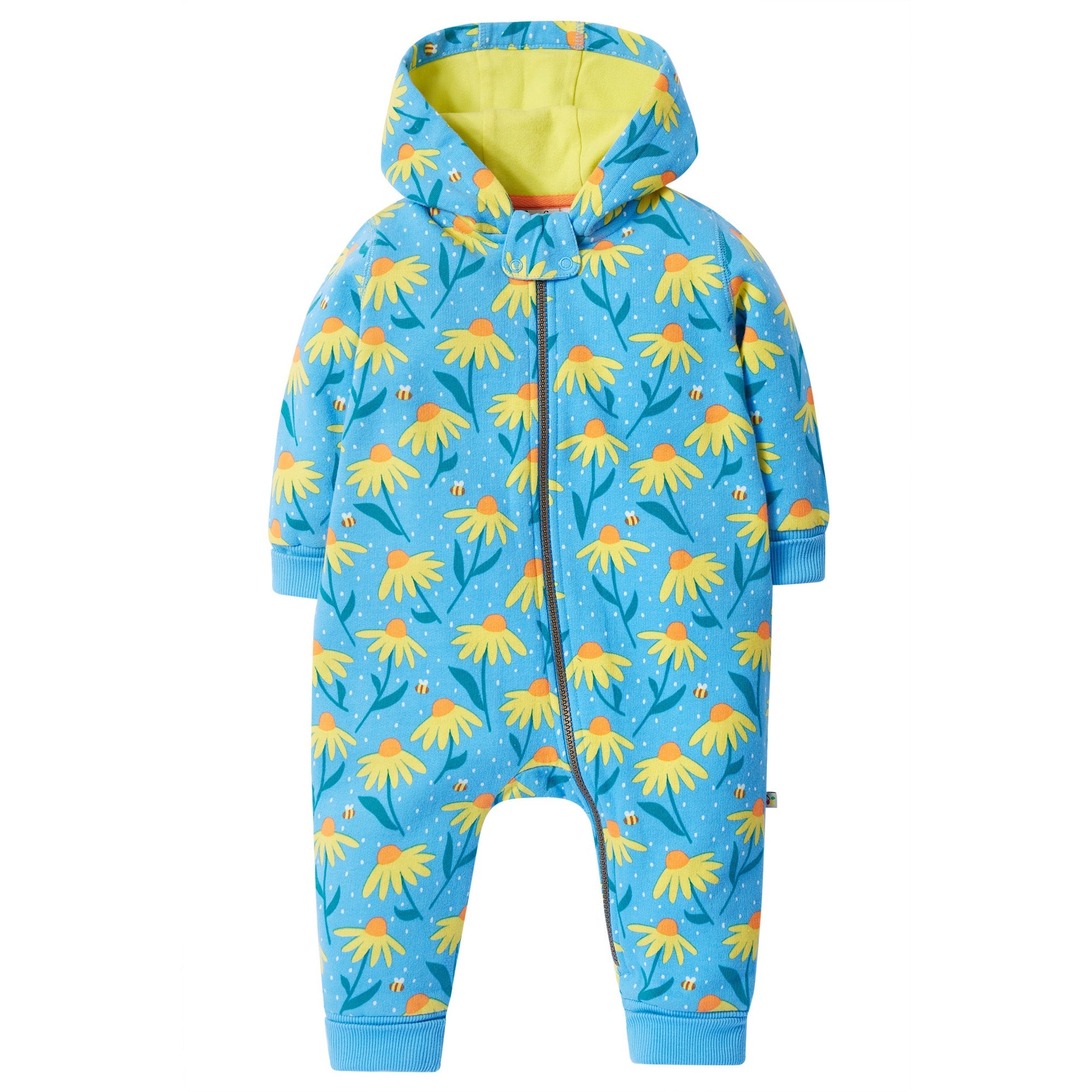 Frugi Infant Snugglesuit Om8bk Echinacea Koast Clothing