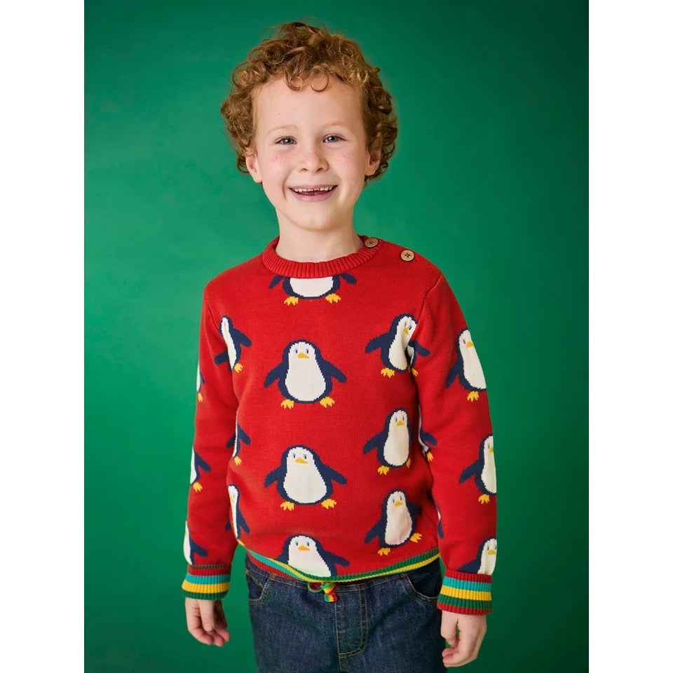 Frugi Jolly Knitted Jumper 500444A6spps Penguins