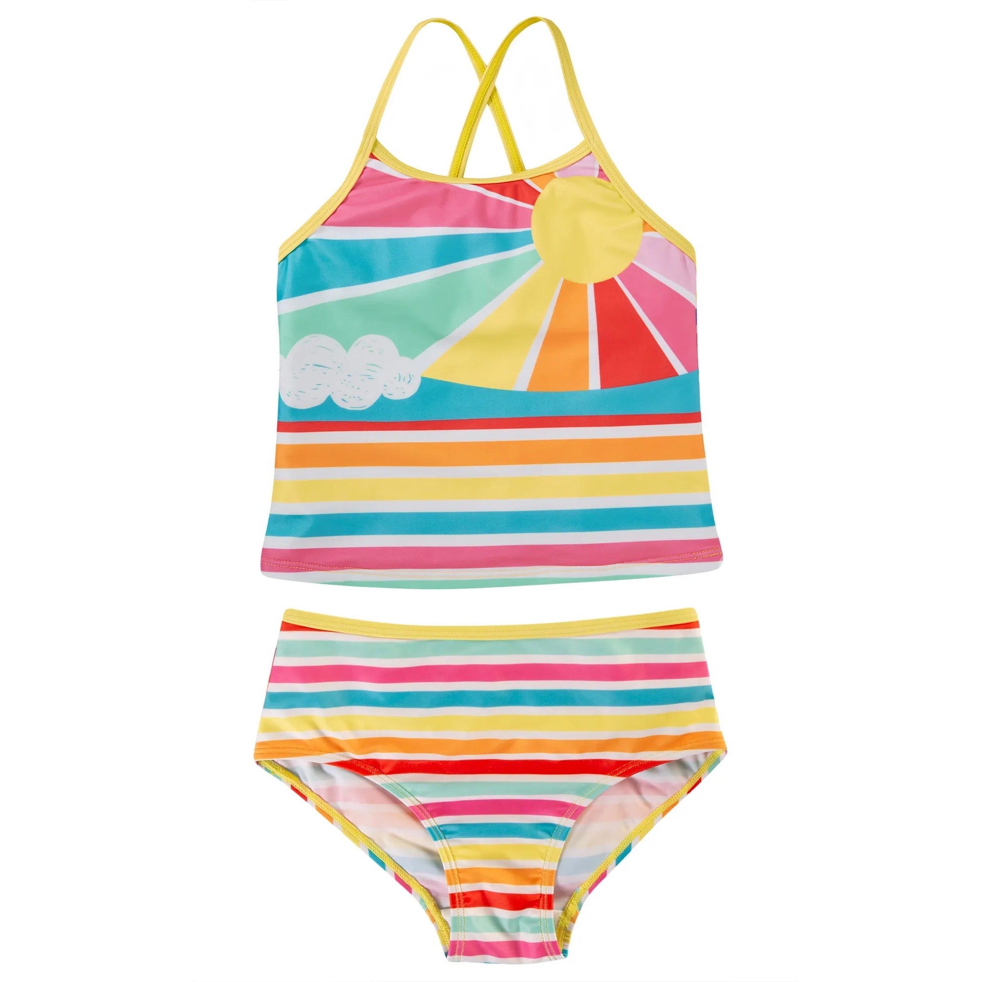 Frugi Kiri Tankini Seaside Stripe Lh69i Clothing 4-5YRS / Multi,5-6YRS / Multi,6-7YRS / Multi,7-8YRS / Multi,8-9YRS / Multi,9-10YRS / Multi