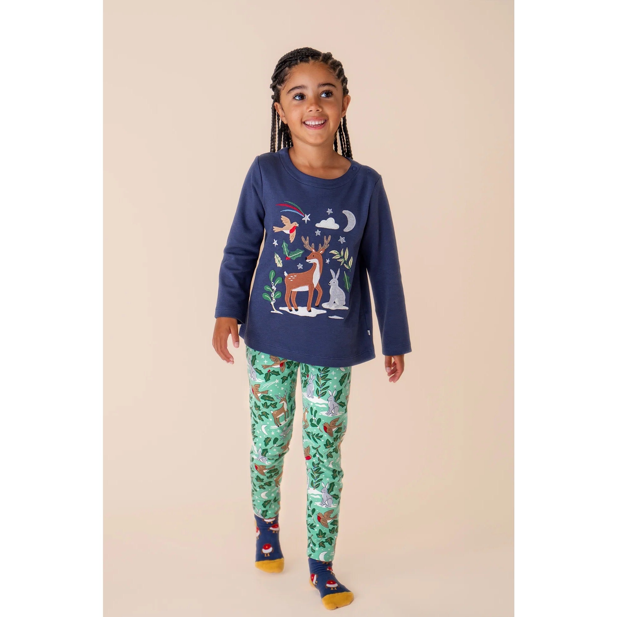 Frugi Libby Leggings 500090A5fefo Festive Forest Clothing 2-3YRS / Aqua,3-4YRS / Aqua,4-5YRS / Aqua,5-6YRS / Aqua,6-7YRS / Aqua,7-8YRS / Aqua,8-9YRS / Aqua,9-10YRS / Aqua