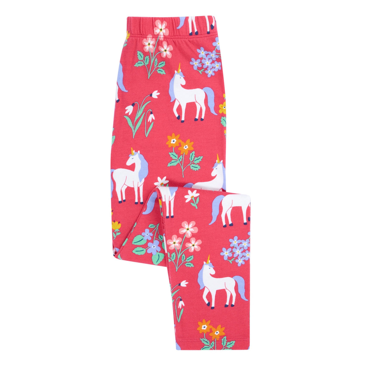 Frugi Libby Leggings 500090A5rufl Unicorn Floral Clothing 2-3YRS / Pink,3-4YRS / Pink,4-5YRS / Pink,5-6YRS / Pink,6-7YRS / Pink,7-8YRS / Pink