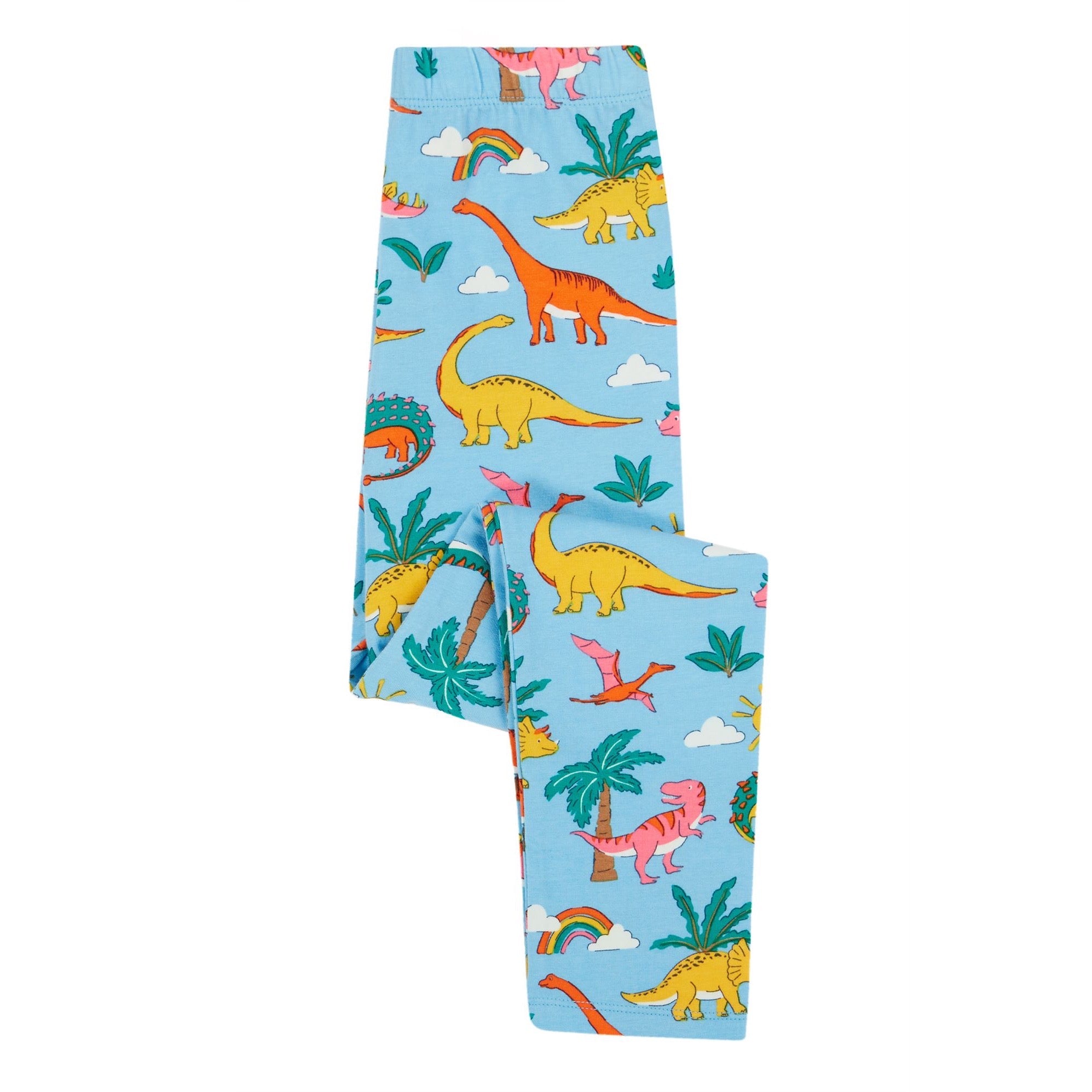 Frugi Libby Leggings Blue Dinoland Clothing 2-3YRS / Blue,3-4YRS / Blue,4-5YRS / Blue,5-6YRS / Blue,6-7YRS / Blue