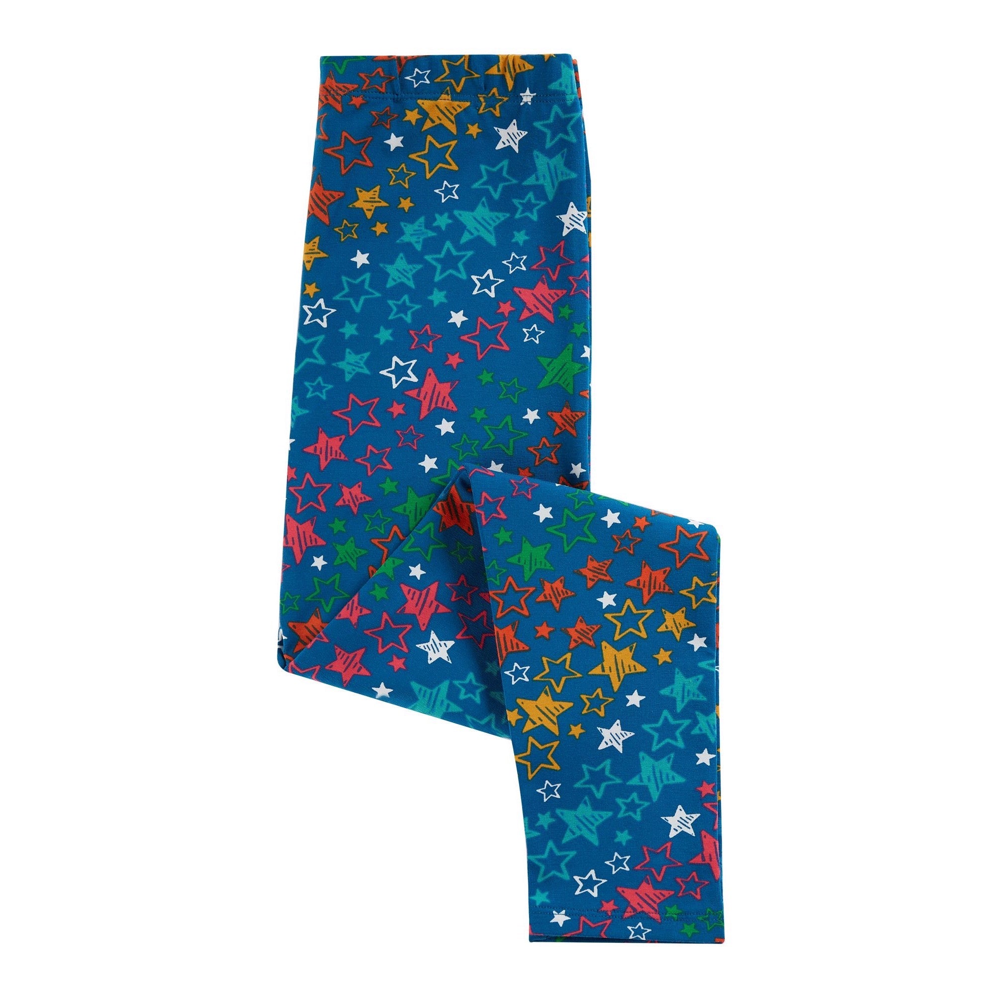 Frugi Libby Leggings Rainbow Stars Lea102 Clothing 2-3YRS / Blue,3-4YRS / Blue,4-5YRS / Blue,5-6YRS / Blue,6-7YRS / Blue,7-8YRS / Blue,8-9YRS / Blue,9-10YRS / Blue