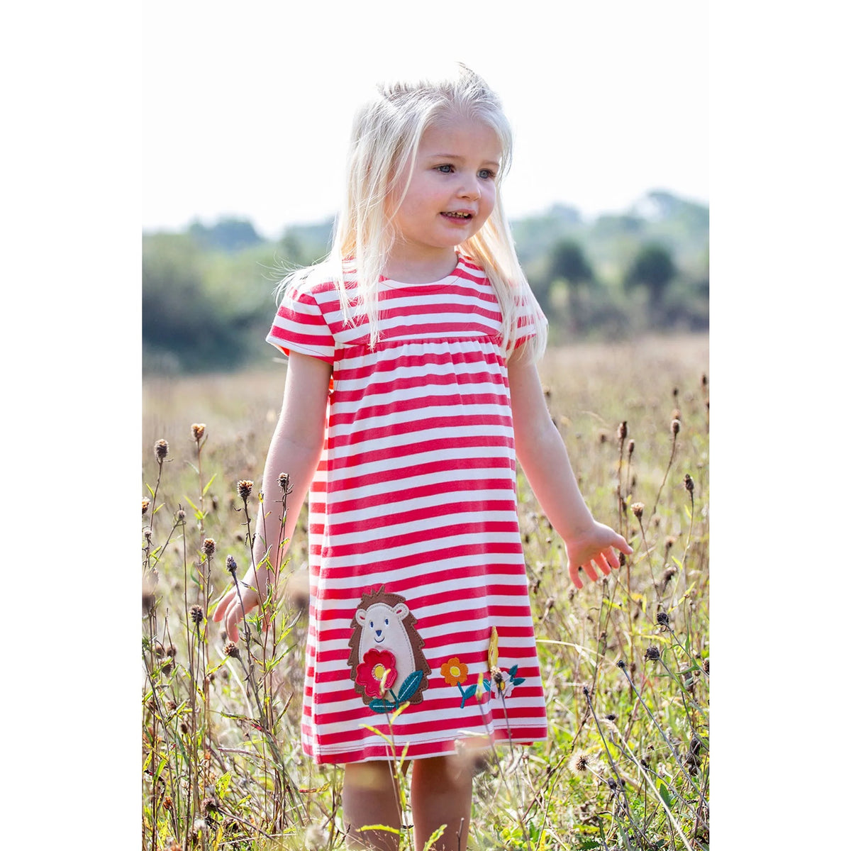 Frugi Little Layla Dress 500280S6rnga Hedgehog Clothing 6-9M / Watermelon,9-12M / Watermelon,12-24M / Watermelon,2-3YRS / Watermelon,3-4YRS / Watermelon,4-5YRS / Watermelon